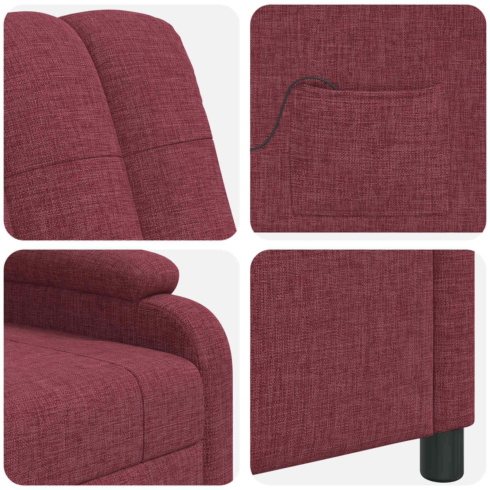 Hothingwell - Sillón reclinable de poliéster, color rojo