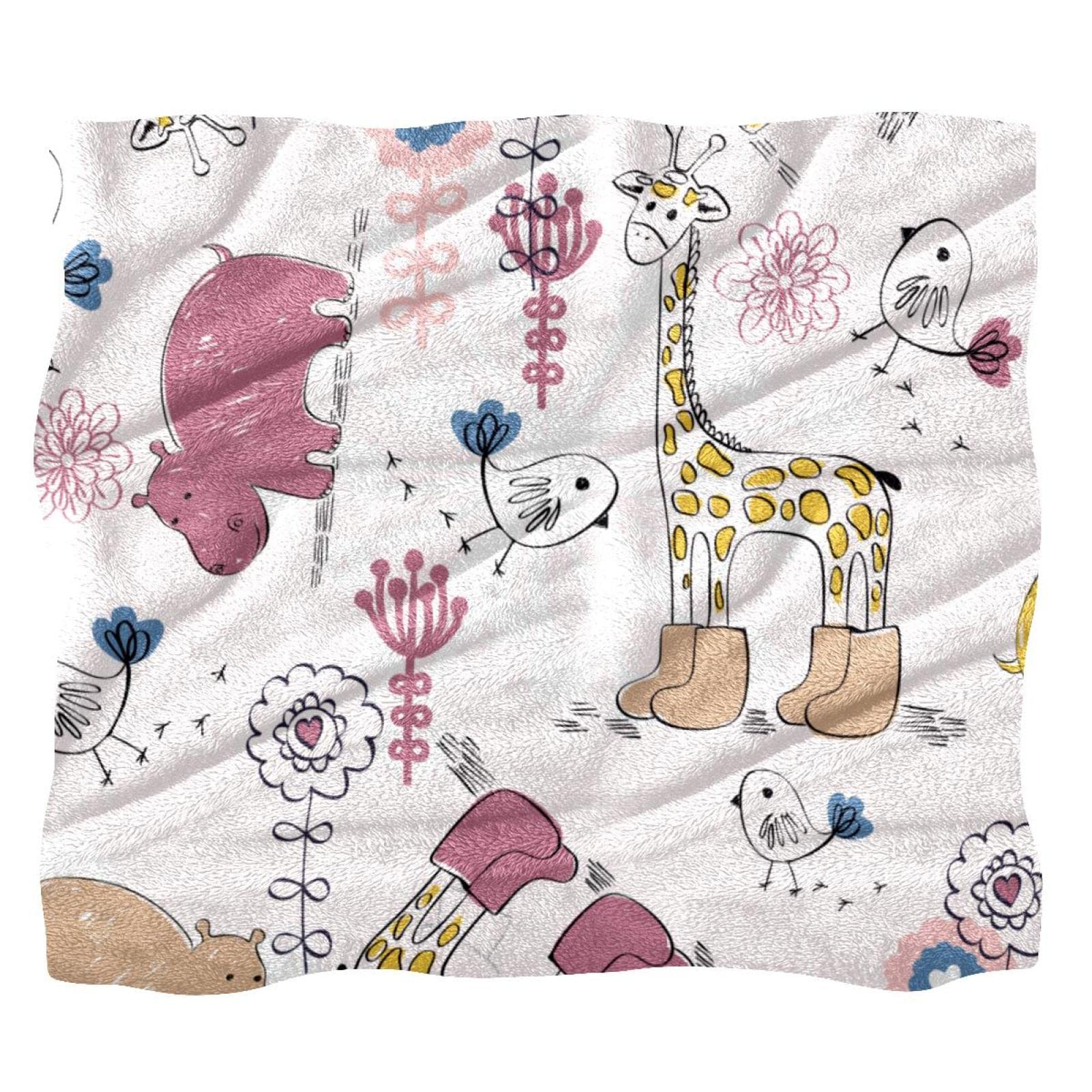 Couverture de lit girafe et oiseau pour créer un nid douillet d'enfant