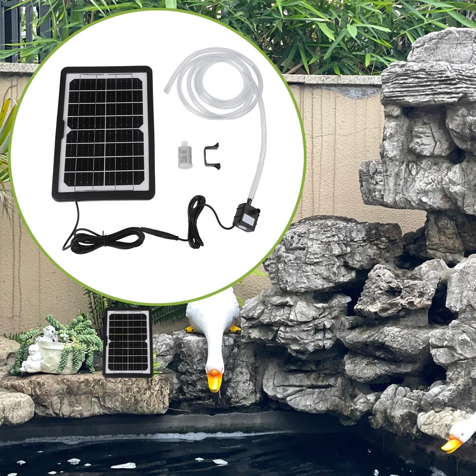 Fontana Solare Ad Acqua 6W 9V Decorazione Acquatica Con Filtro | Kit Pompa Solare Da Fontana Per Laghi, Vasche Da , Vasche Da Pesci, Acquario, Giardino All'Aperto