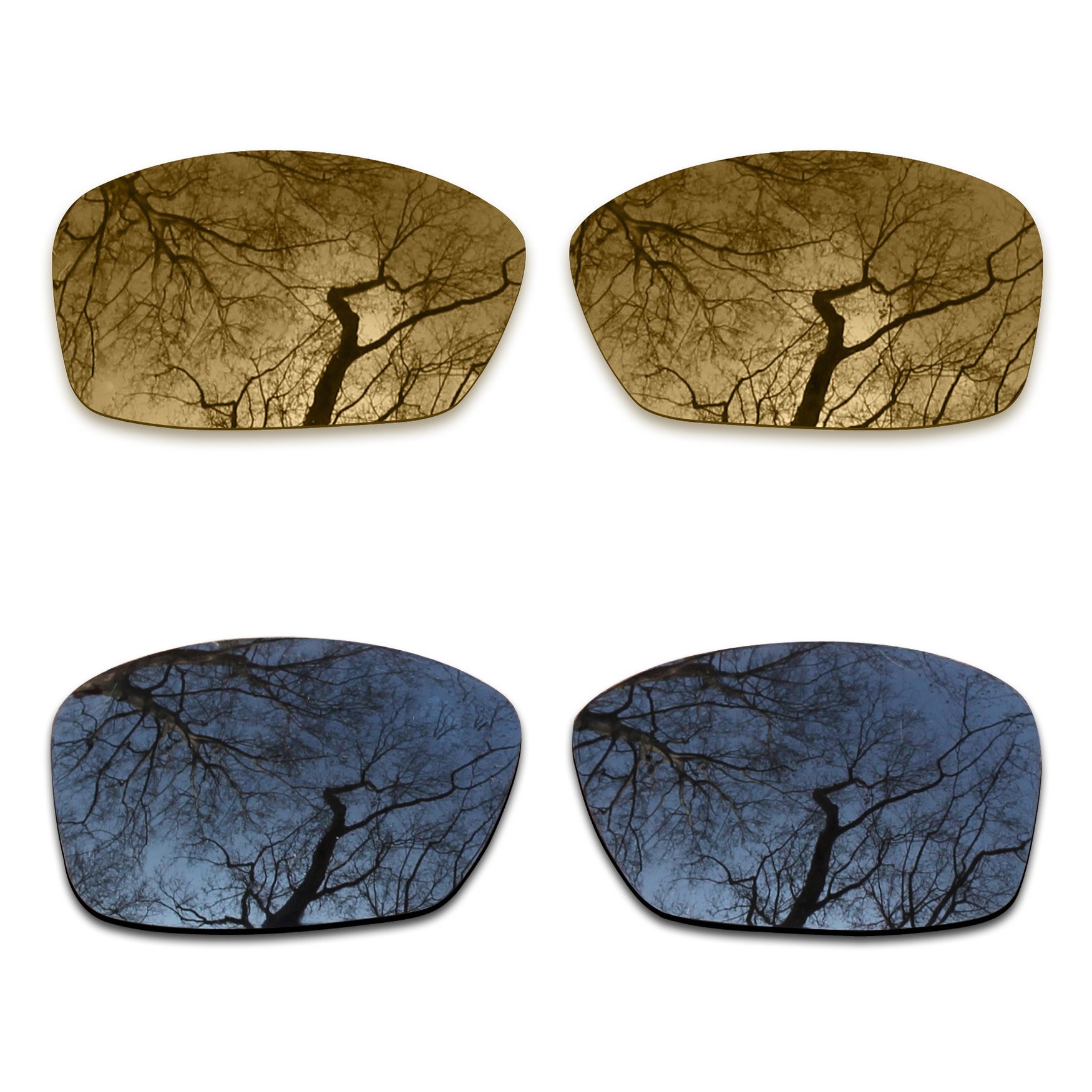 ToughAsNails2 Pair Polarized Lens Replacement for Oakley Hijinx Black&Bronze Gold