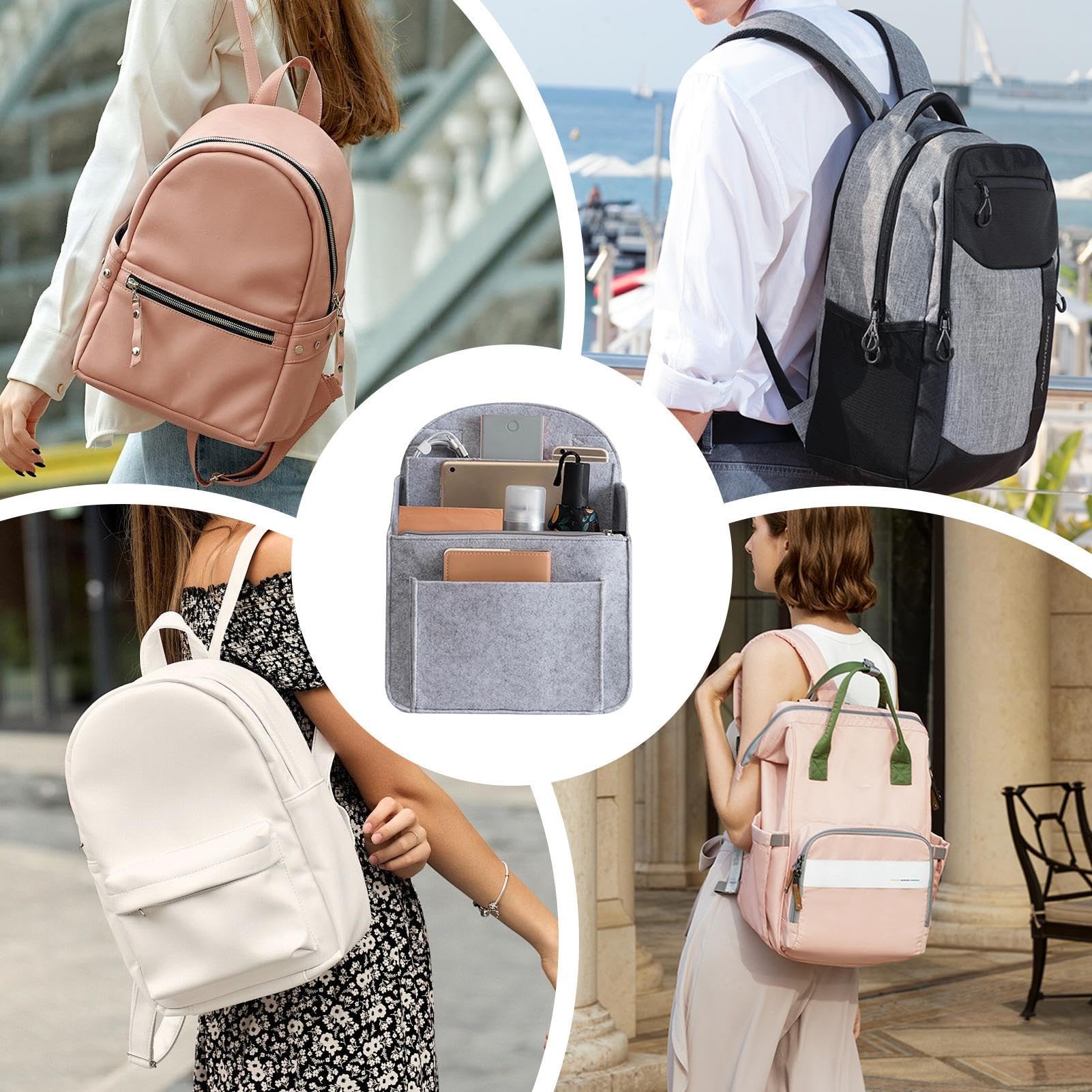 Générique Organisateur De Sac à Dos,Insert Pour Sac à Bandoulière Avec