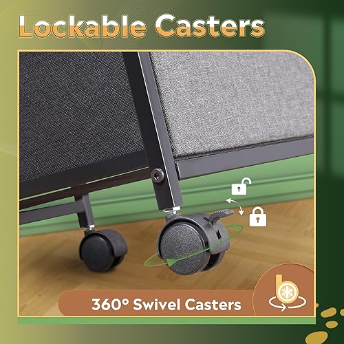 Miniatura 6 de DEVAISE Archivador móvil de 2 cajones, soporte para impresora rodante, archivador vertical de tela para tamaño A4 o carta para oficina en casa