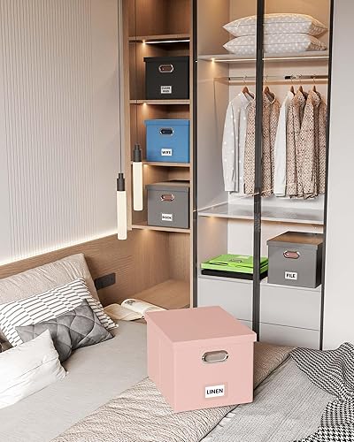 Vista 30 de Organizador de archivos en paquete de 2, caja archivadora portátil con tapa, compatible con carpetas tamaño carta/legal, organizador de documentos