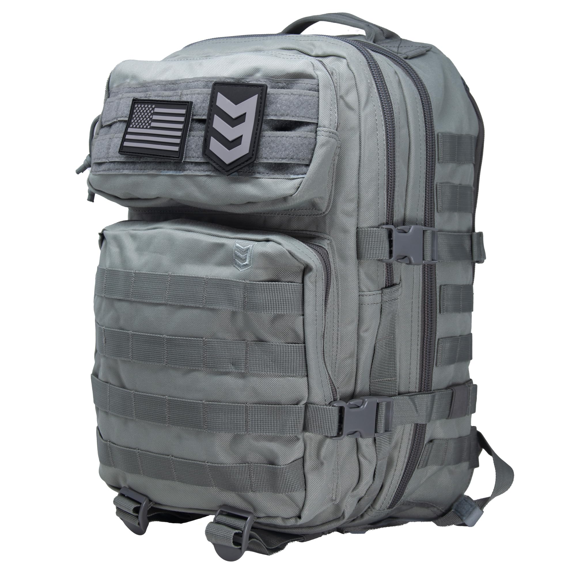 3VGEAR Velox II Quick Action Tactical Backpack - 27L Capacity Large Tactical Backpack Bag with MOLLE Webbing, Laptop Sleeve Foliage Grey