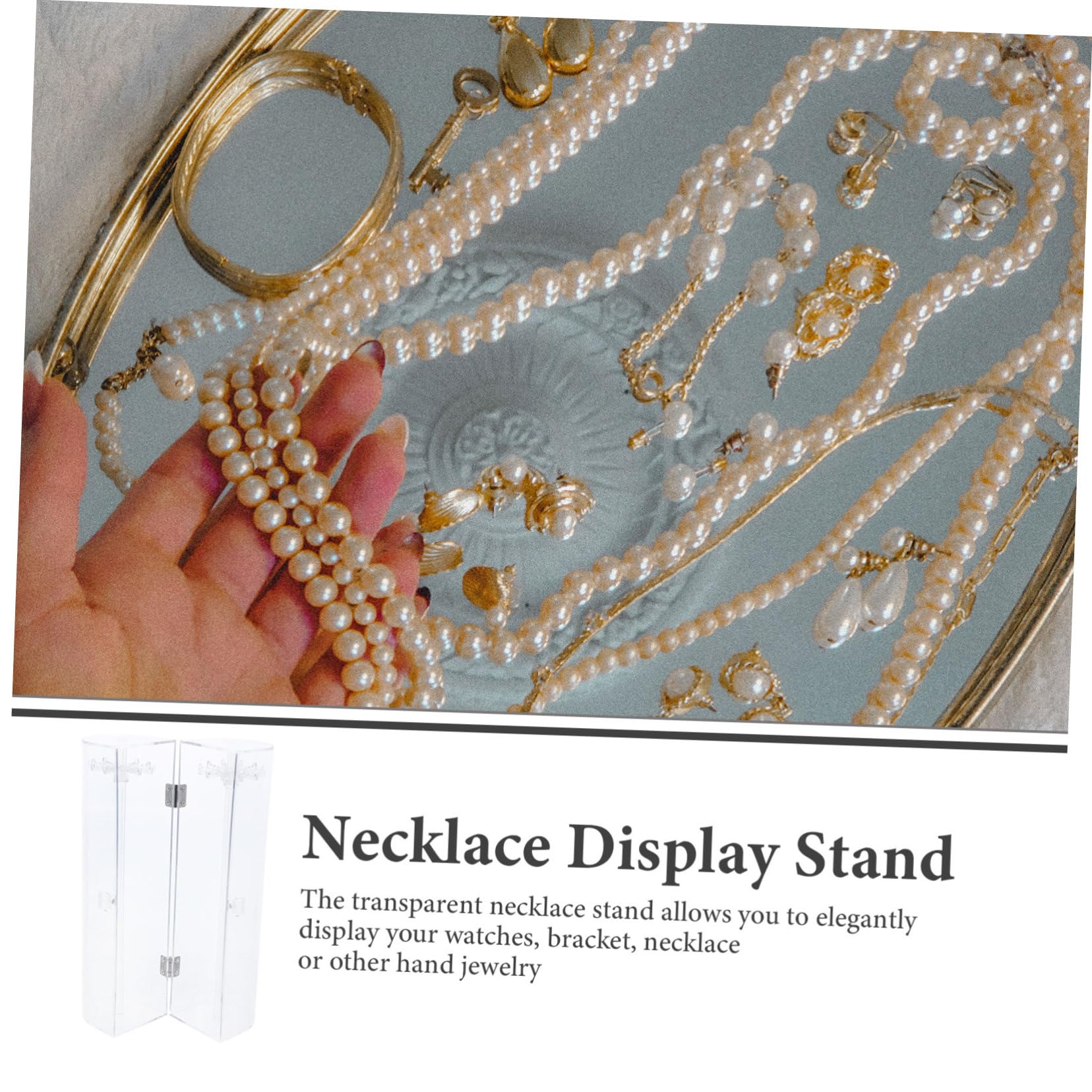 GLEAVI Transparenter Schmuckständer aus Acryl für Halsketten und Ohrringe Schmuckorganizer mit Präsentationsständer Armbandständer zum Aufbewahren und Anzeigen von Schmuck Schmuckregal