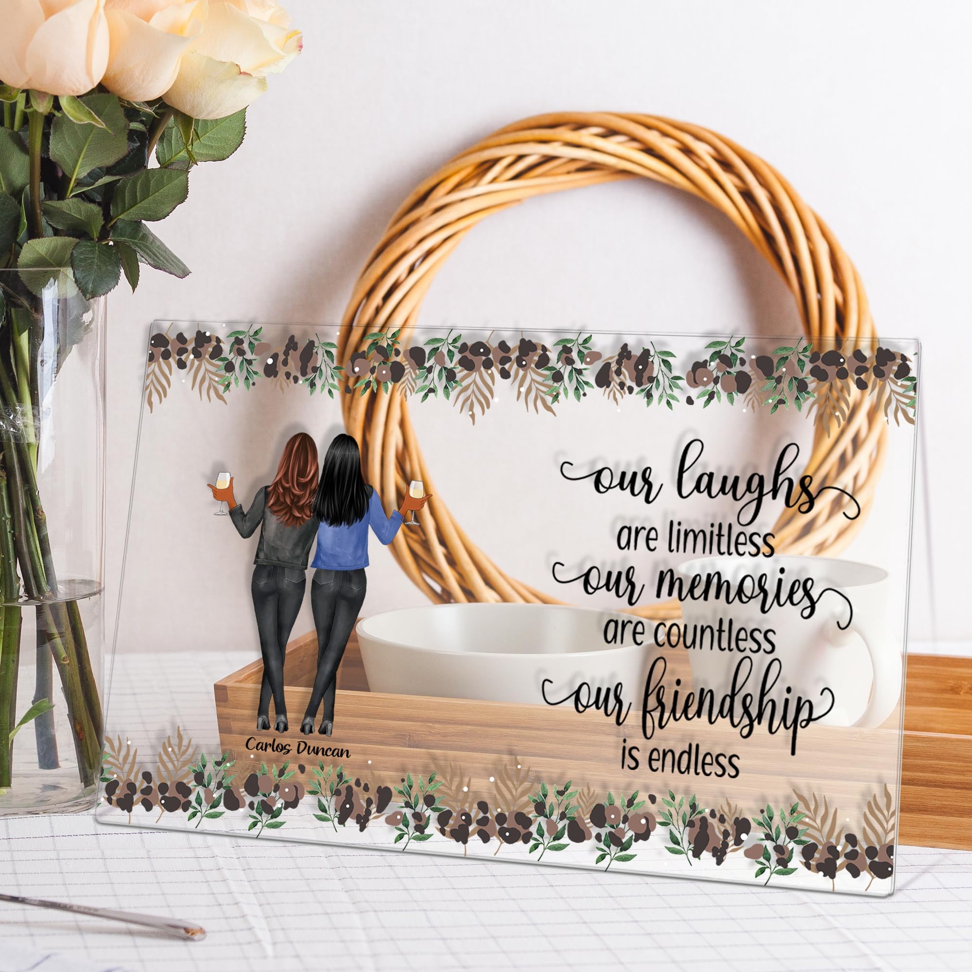 Personalized Acrylic Plaque Gift for Besties, Best Friendship Gift, Gift Idea of Christmas Birthday, Gift for Her, Home Decoration