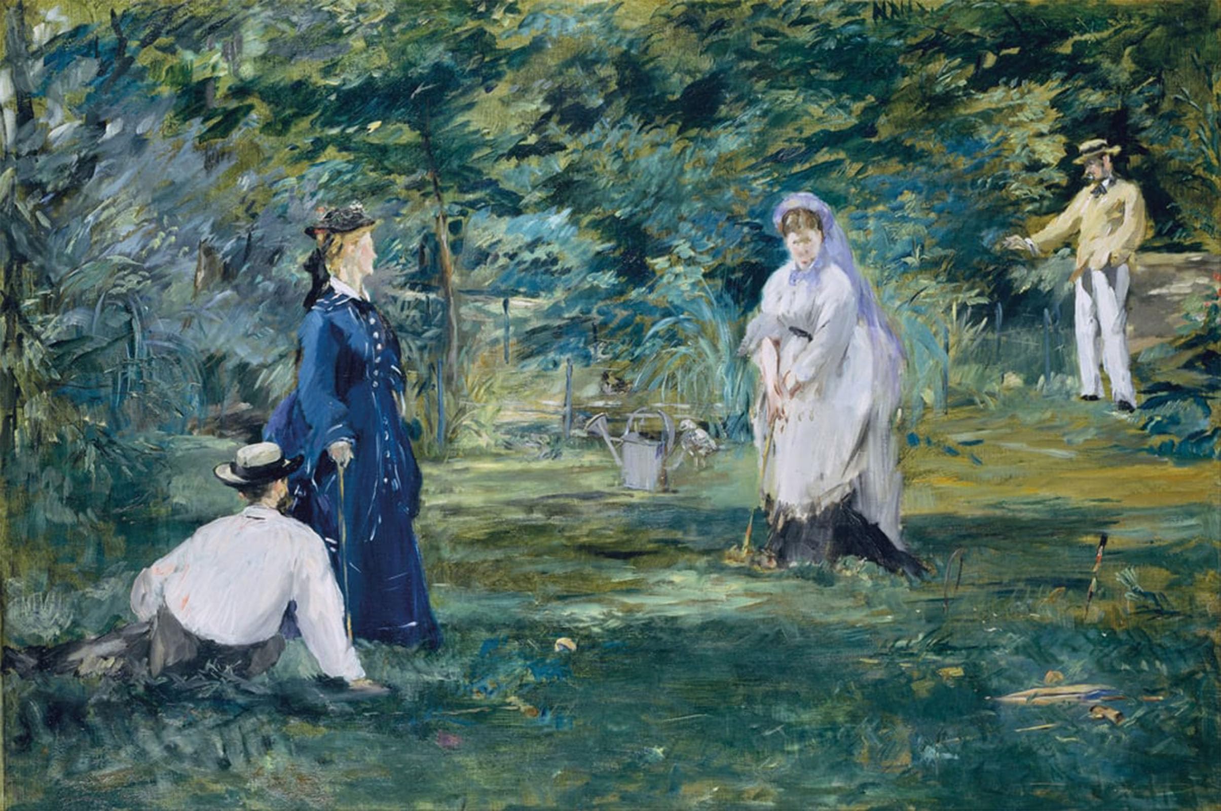 ARTXLXXBN Famous Print Painting Colorful Art Print the Croquet Party Peinture by Edouard Manet Canvas Art Decorations for Home Decor 60x90cm