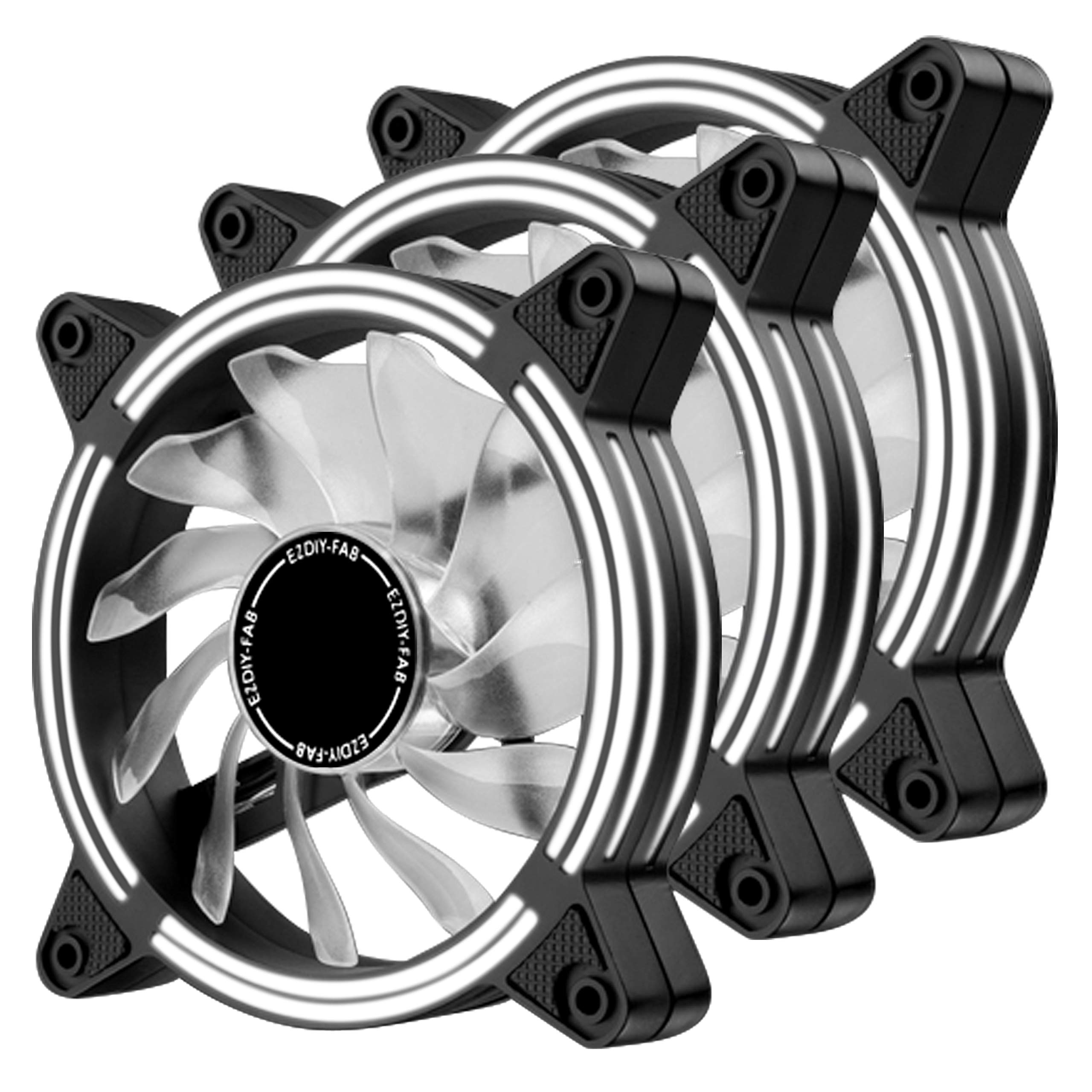 Buy EZDIYFAB 120mm LED Fans,Dual Frame Case Fans for PC Cases,High