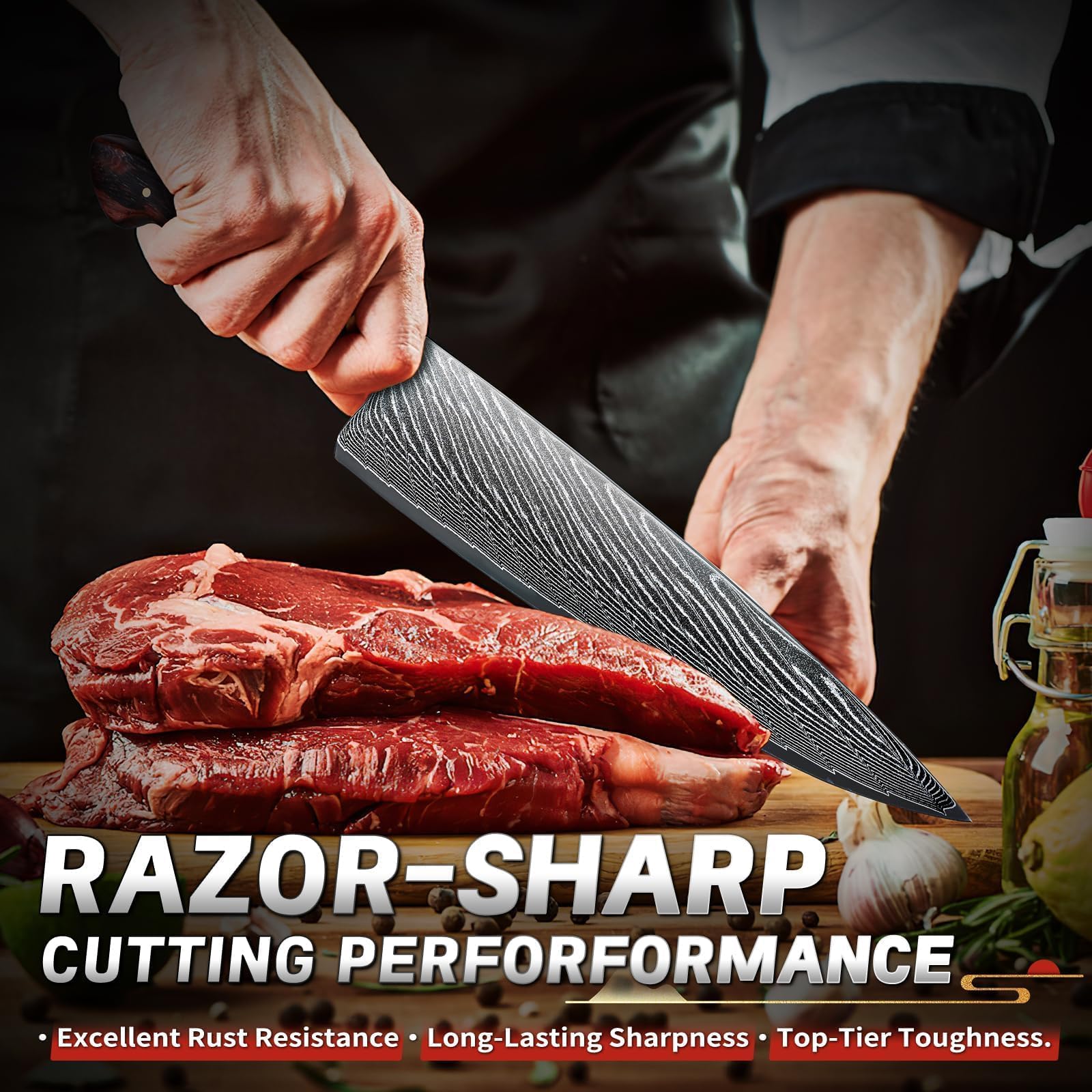 TIJERAS Damascus Chef Knife 9" - Sharp Professional Cooking — Amazon image 4