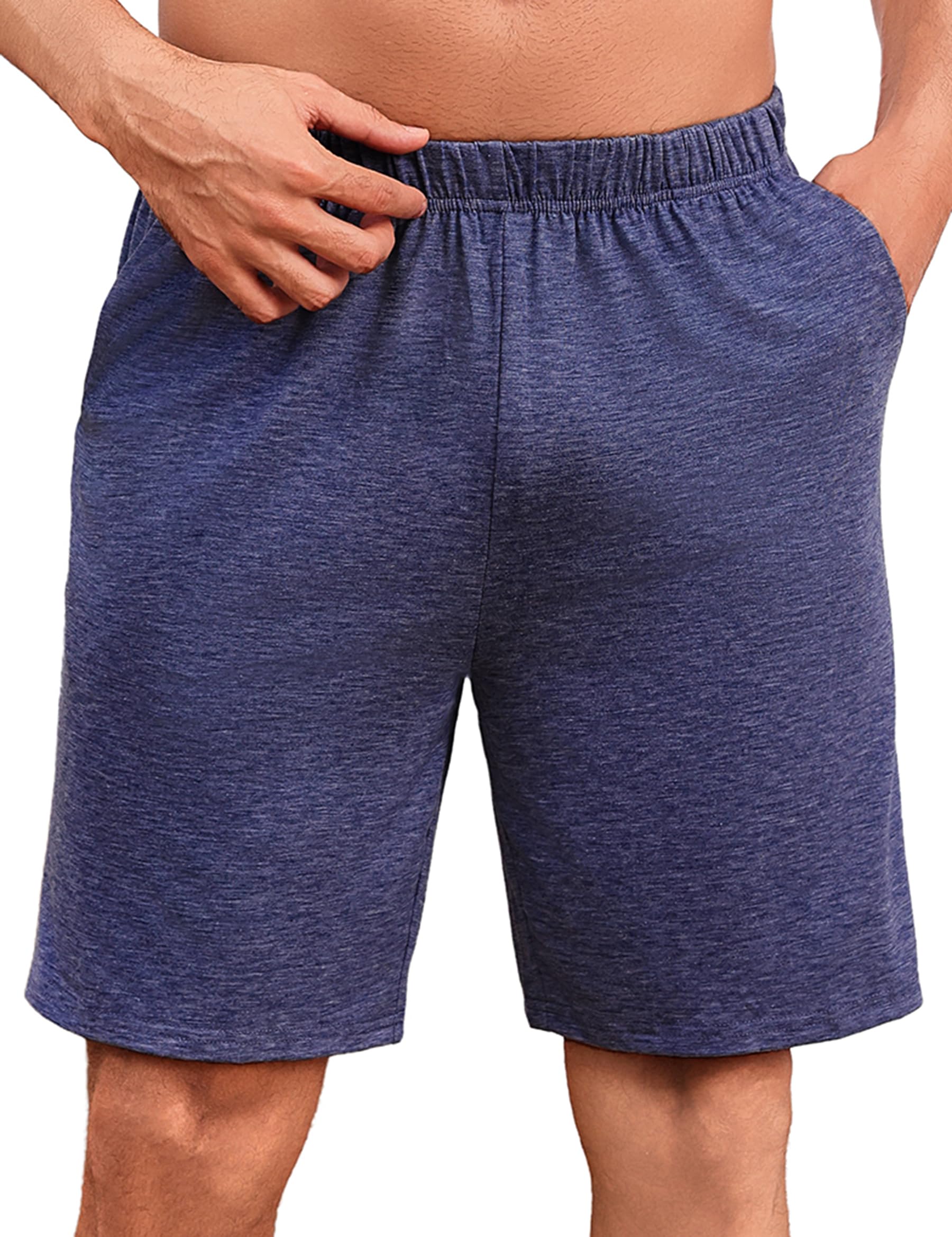 Uniexcosm Schlafanzughose Herren Kurz Sommer Schlafshorts Pyjamahose Baumwolle Bermudahose Shorty Schlafhose für Männer