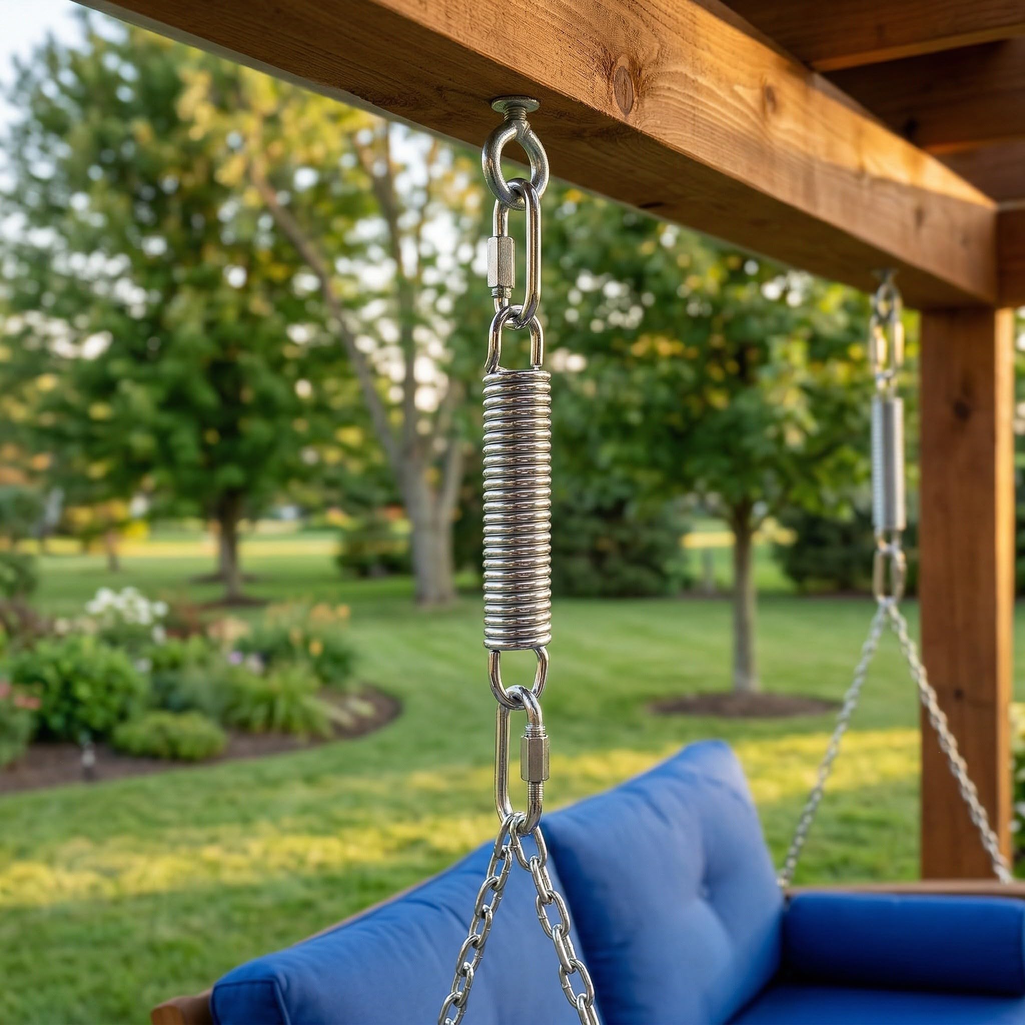 2 Juegos Muelle de Columpio de Alta Resistencia, Acero Plata