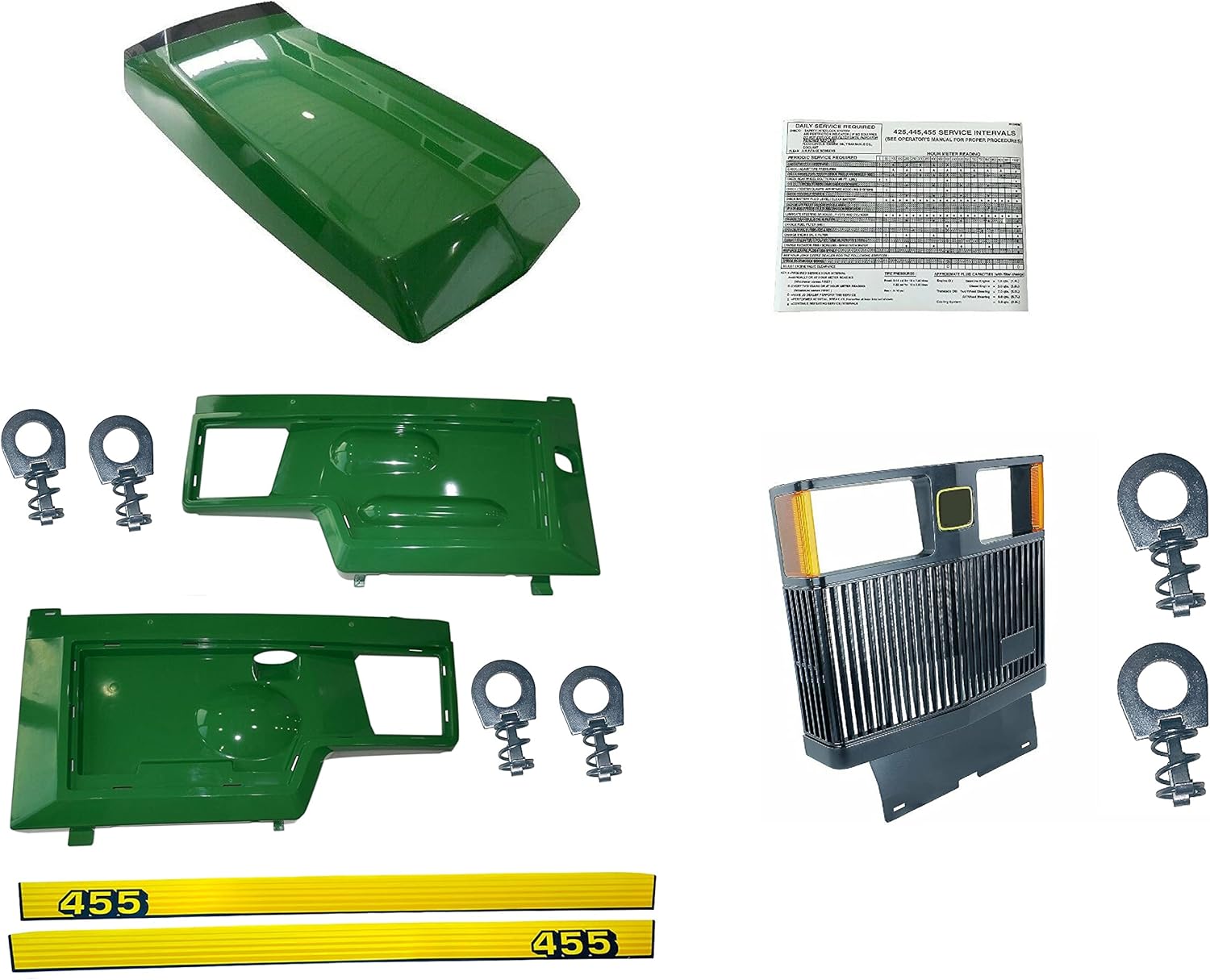 Hood/Panel/Decal/Front Grill AM128986 AM128983 AM116207 Compatible With JD 455 UP S/N