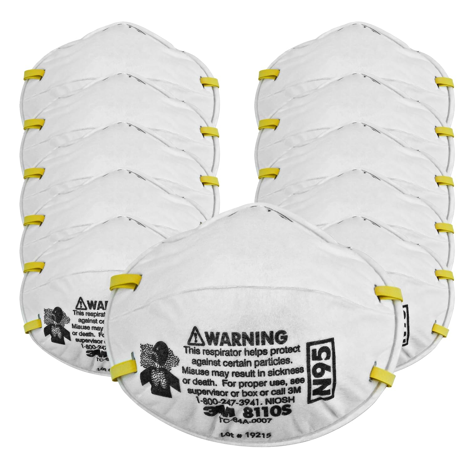 3M Particulate Disposable Respirator 8110S, N95, NIOSH Approved, Pack of 20