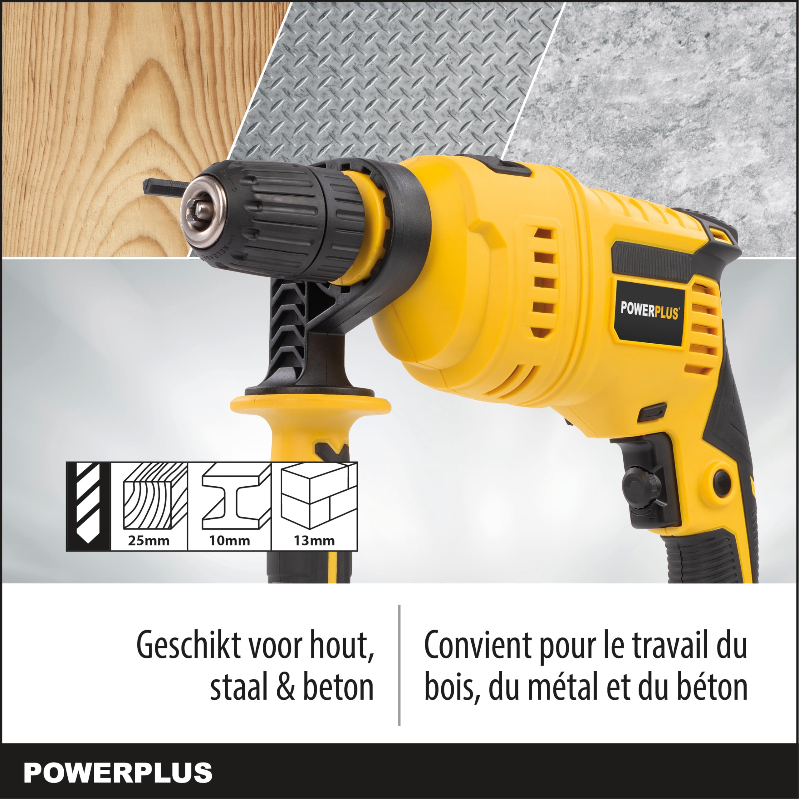 Powerplus POWX0265-2 w 1: wiercenie (udarowe), moc wiercenia 800 W, przełącznik lewo-prawy, do śrub – 78 acc.