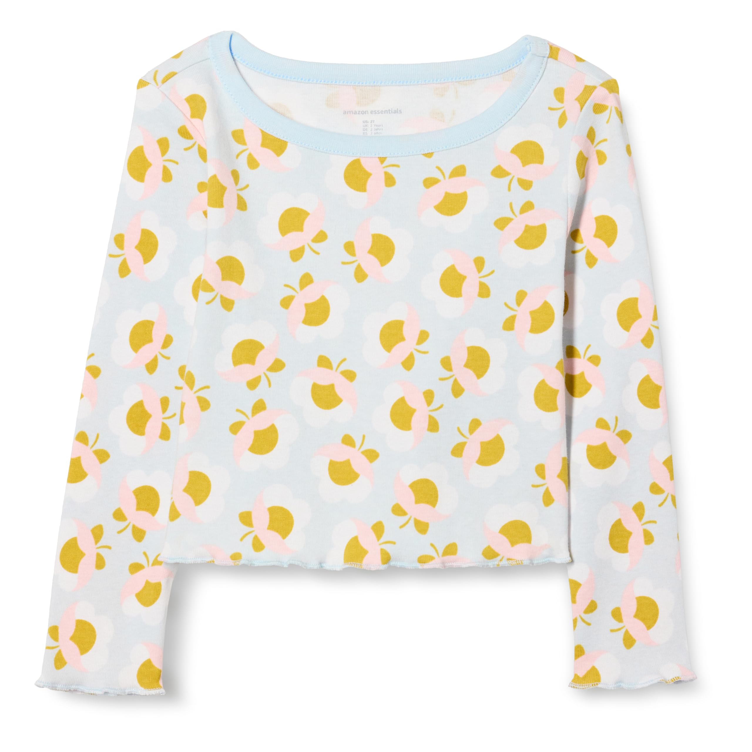 Amazon Essentials Girls Long-Sleeve Cropped Rib Top