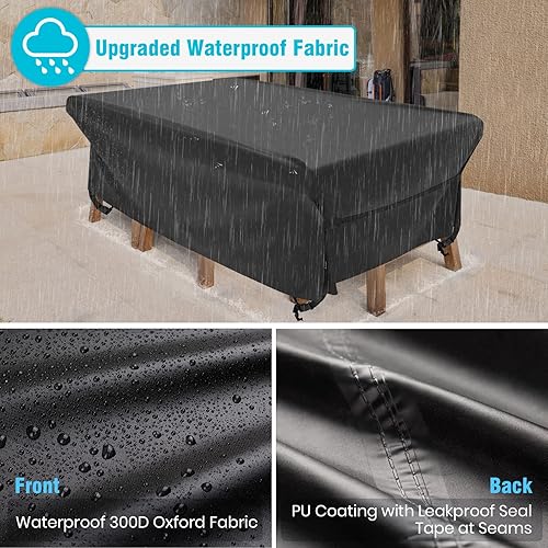 Miniatura 3 de Velway Juego de sillas de mesa de patio, impermeable, 88 pulgadas de largo x 62 pulgadas de ancho x 28 pulgadas de alto, juego de comedor de bistró