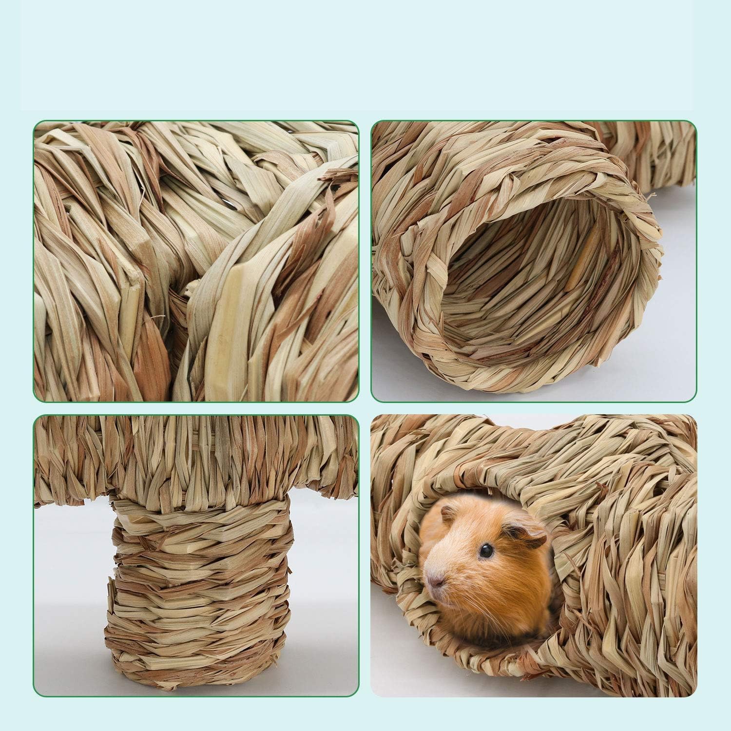 Hideaway - Casa di paglia con ingresso aperto, leggera, resistente, per ratti, criceti siriani, furetti, porcellini d'India, cincillà, riccio e pappagalli