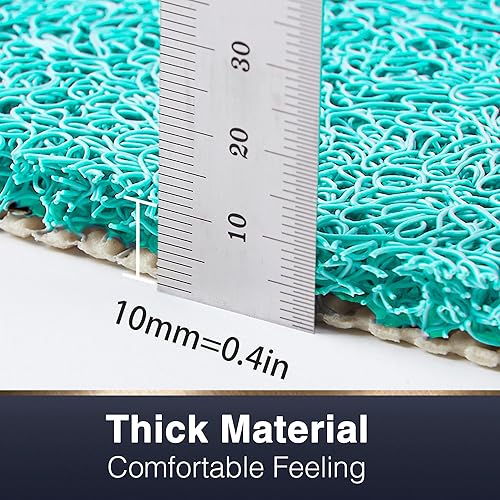 Miniatura 5 de Asvin Tapete de baño con textura suave, para ducha, 24 x 16 pulgadas, sin ftalatos, antideslizante, cómodo, tapete de baño con drenaje, tapete de