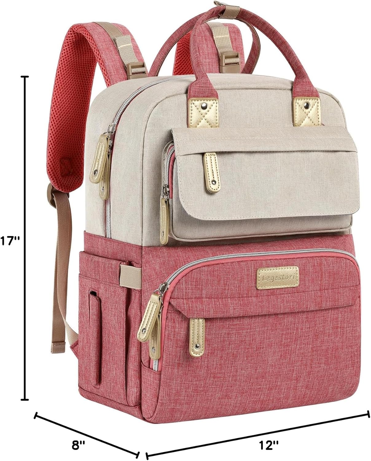 Diaper Bag Backpack, Baby Girl Diaper Bag, Large Diaper Bag Backpack Gift for Girls, Baby Diper Backpack for Travel with Insulated Pockets and Stroller Straps - Image 9