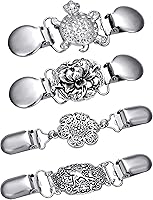Vista 1 de Jetec -4 clips de chal de suéter vintage, estilo retro, para mujer, niña, clips de cárdigan camisa, broches de 4 estilos