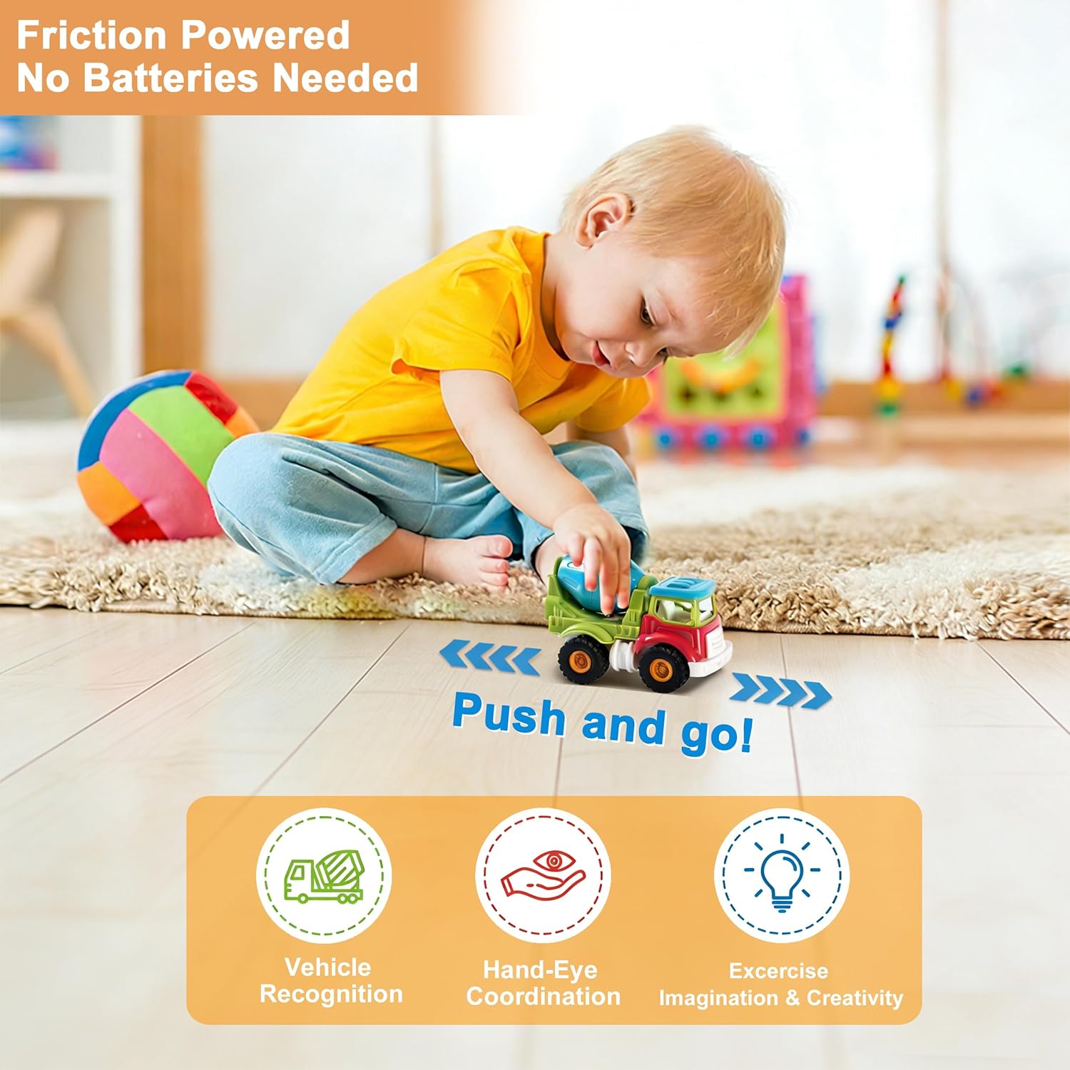 Construction Toys Trucks Set for 3 4 5 Year Old Boys Kids Toddlers, Sandbox Excavator Crane Bulldozer Dump Cement Drill Truck Construction Vehicle Engineering Car Christmas Birthday Gifts - Image 3