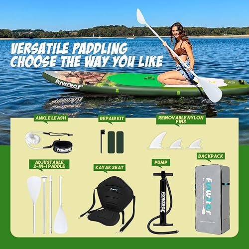 Miniatura 12 de FunWater Stand Up Paddle Board Ultra-Light Inflatable Paddleboard with SUP Accessories for Adults & Youth of All Skill Levels