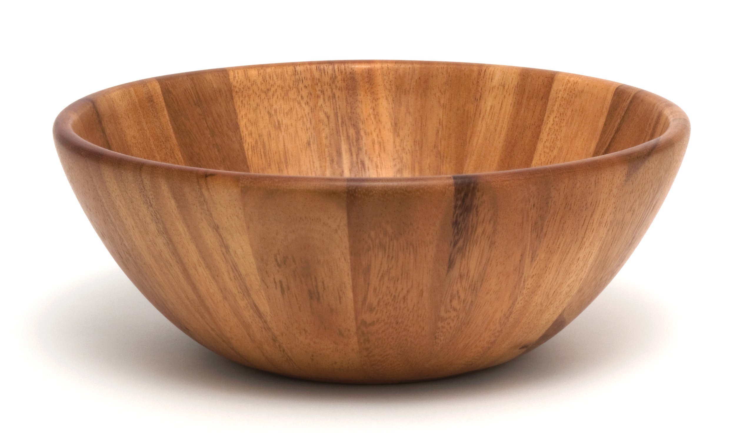 Lipper International 1154 Acacia Round Flair Serving Bowl for Fruits or Salads, Large, 12" Diameter x 4.5" Height, Single Bowl