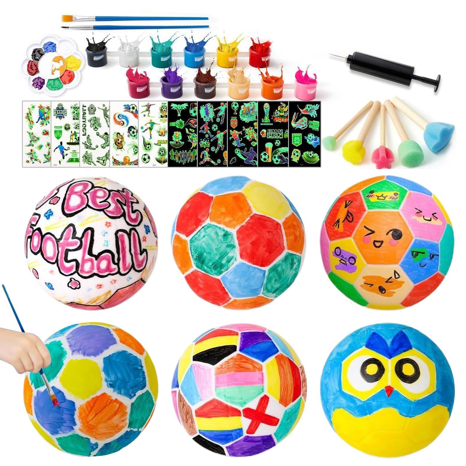 Fußball-Malset – 12 Farben Lampe Fußball Spielzeug mit Nachtlicht Kit Lernspielzeug für Mädchen und Geschenk für Weihnachten Neujahr Kinderparty Klassenzimmer Feiertage