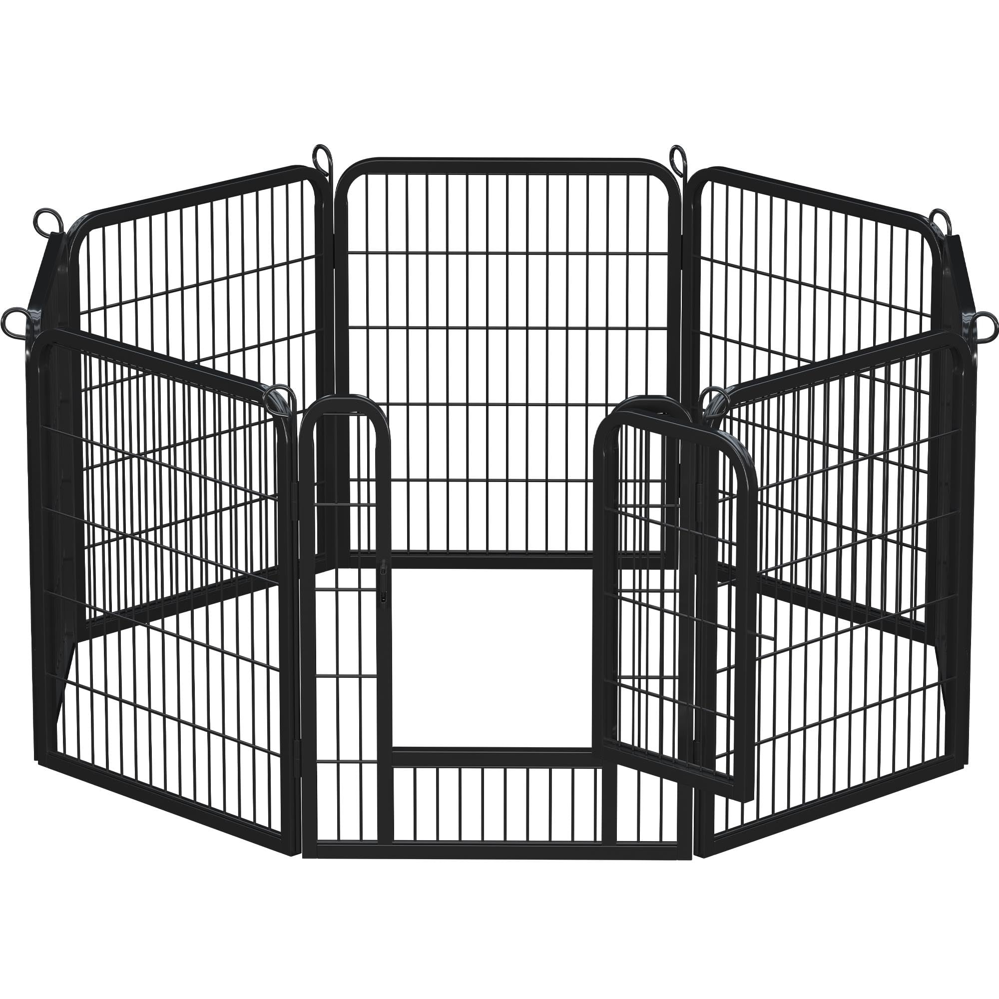 Yaheetech 8 Vallas para Perros Parque para Perros de Metal con Puerta 80 cm Jaula de Mascota Animales