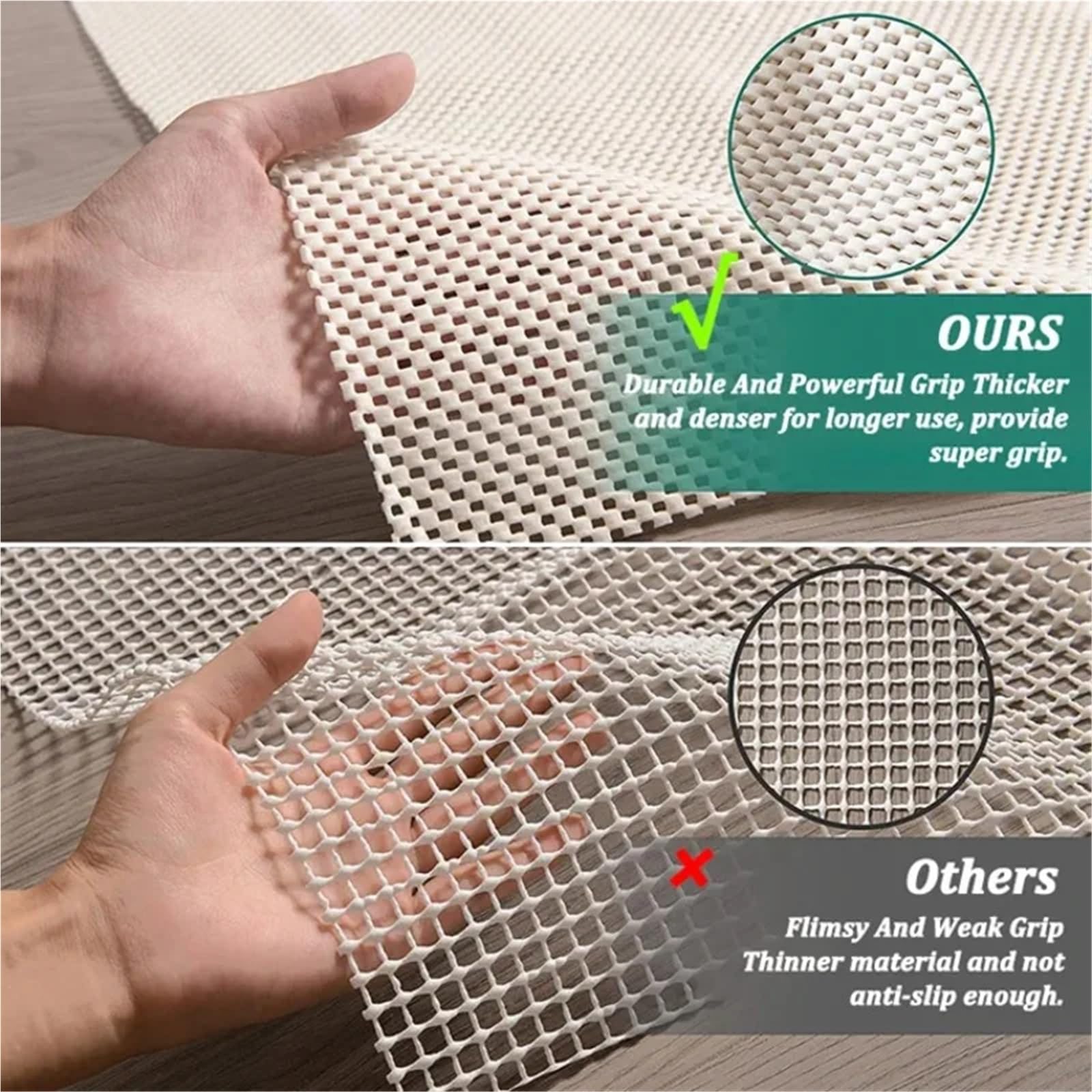 Tapis antidérapant pour tiroir, étagère, revêtement pour planchers en bois dur, armoires de cuisine, protection de voiture (gris, 50 x 600 cm)