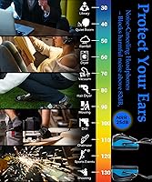 Vista 7 de E8830 auriculares con radio digital AM FM, protección auditiva con reducción de ruido de 25dB, orejeras de seguridad, protectores de oídos cómodos