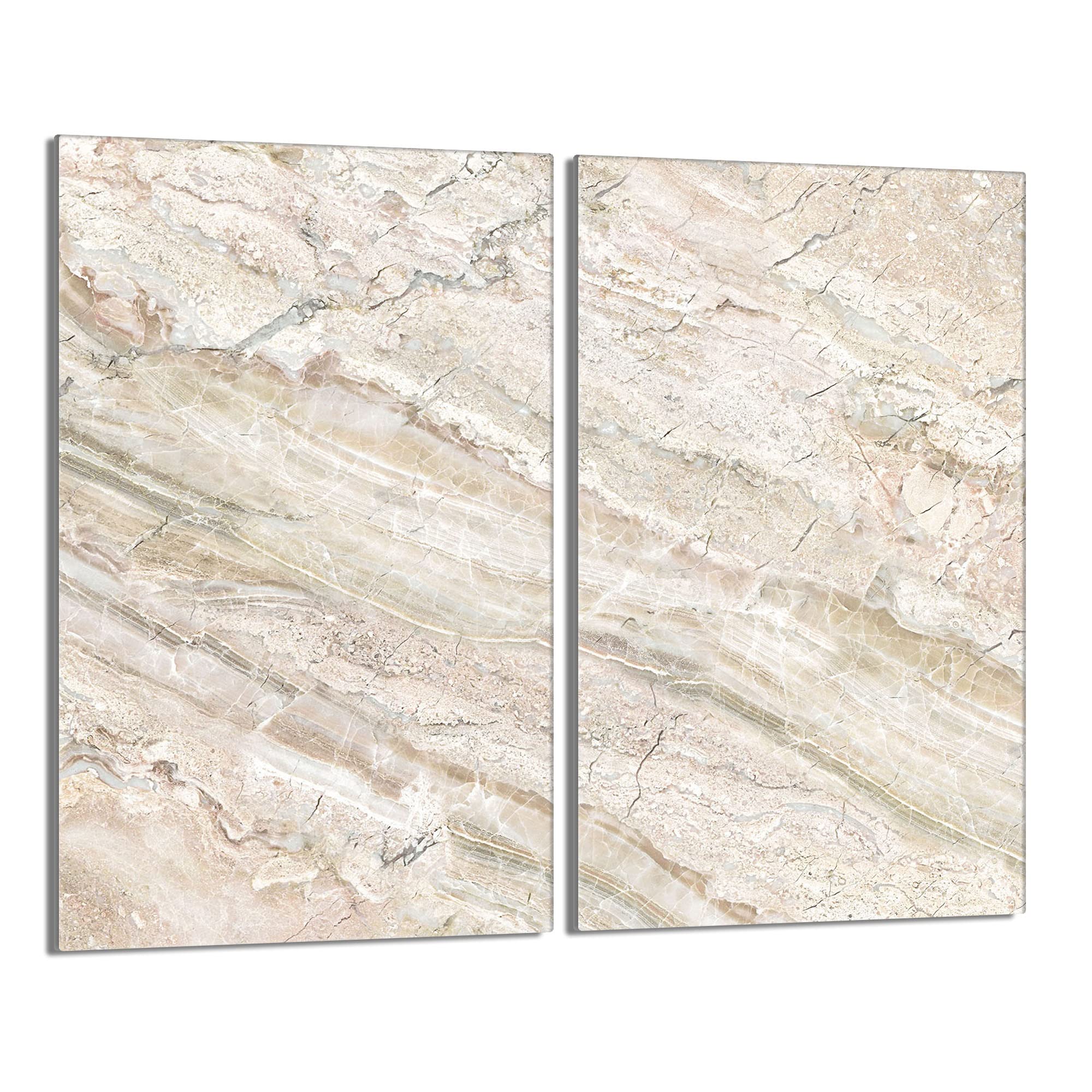 Tabla de cortar decorativa de cristal templado y cubre vitro, Placa protectora de vitrocerámica 30 x 52 cm 2 piezas, para inducción, protección contra salpicaduras, decoración, MÁRMOL