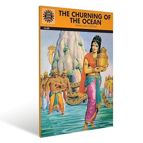 The Churning Of The Ocean by Amar Chitra Katha: Vibrant Illustrations of Indian Mythology