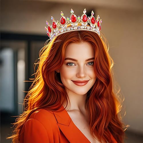 Miniatura 3 de Kamirola - Corona de reina barroca - Tiara nupcial y de boda de diamantes de imitación para mujer. TR12