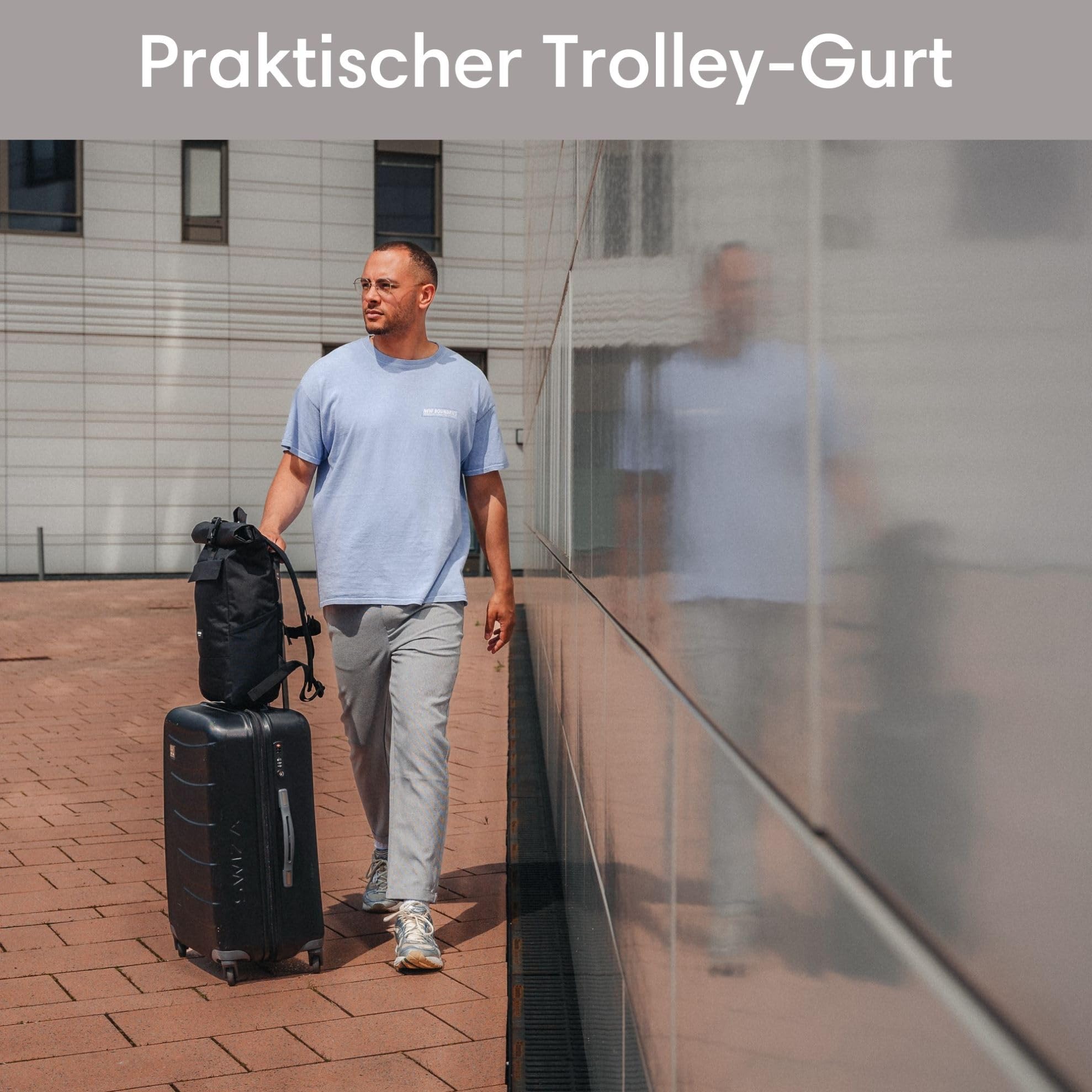 LARKSON Rucksack Damen & Herren - No 4 - Rolltop Backpack mit Laptopfach Uni, Arbeit & Fahrrad - Großer Reiserucksack - Wasserabweisend