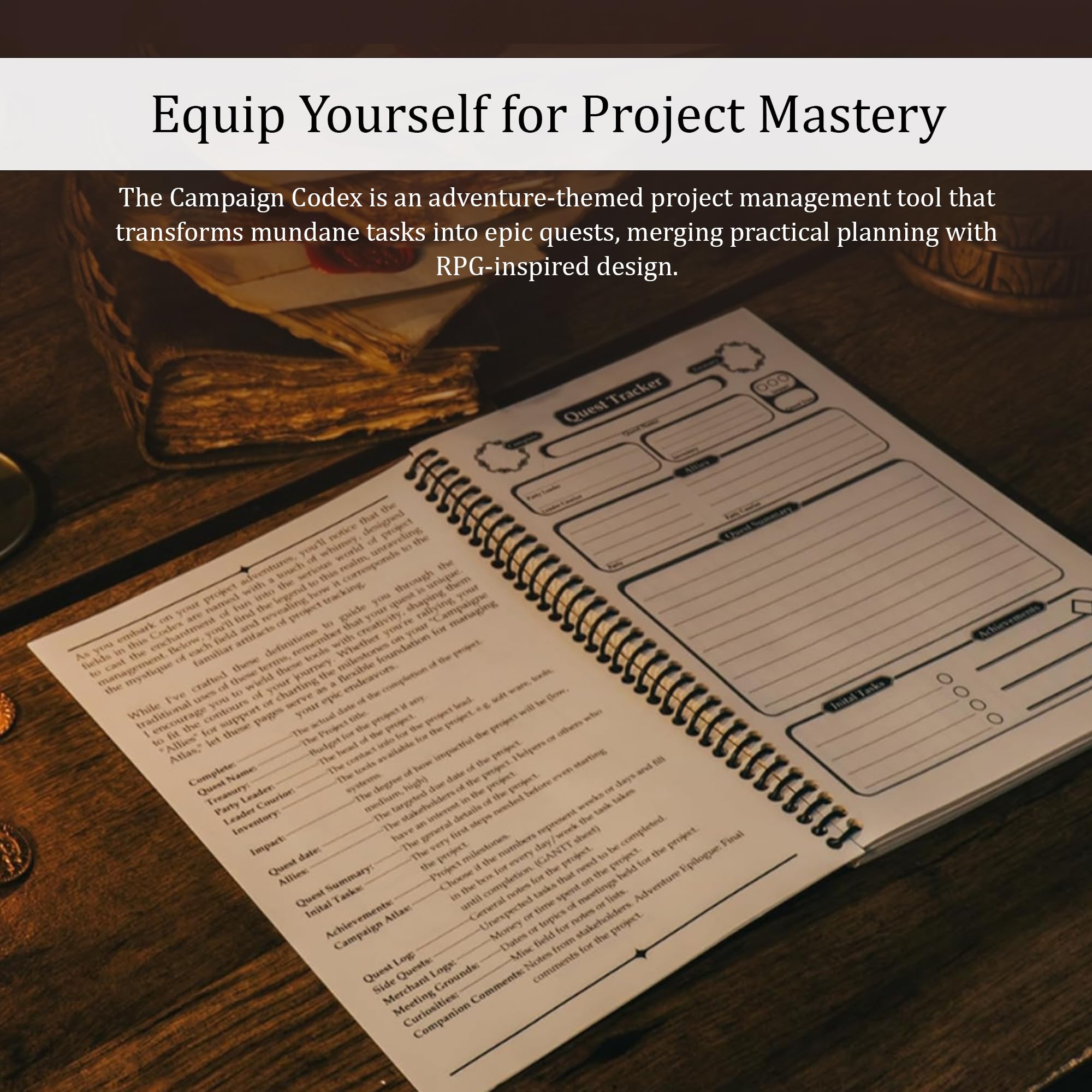 Campaign Codex Project Management Planner - Undated Weekly & Monthly Planner Pad for Work, Goals, & Productivity | Project Planner Notebook with Habit Tracking, To-Do Lists | Planners 2025-2026 - Image 4