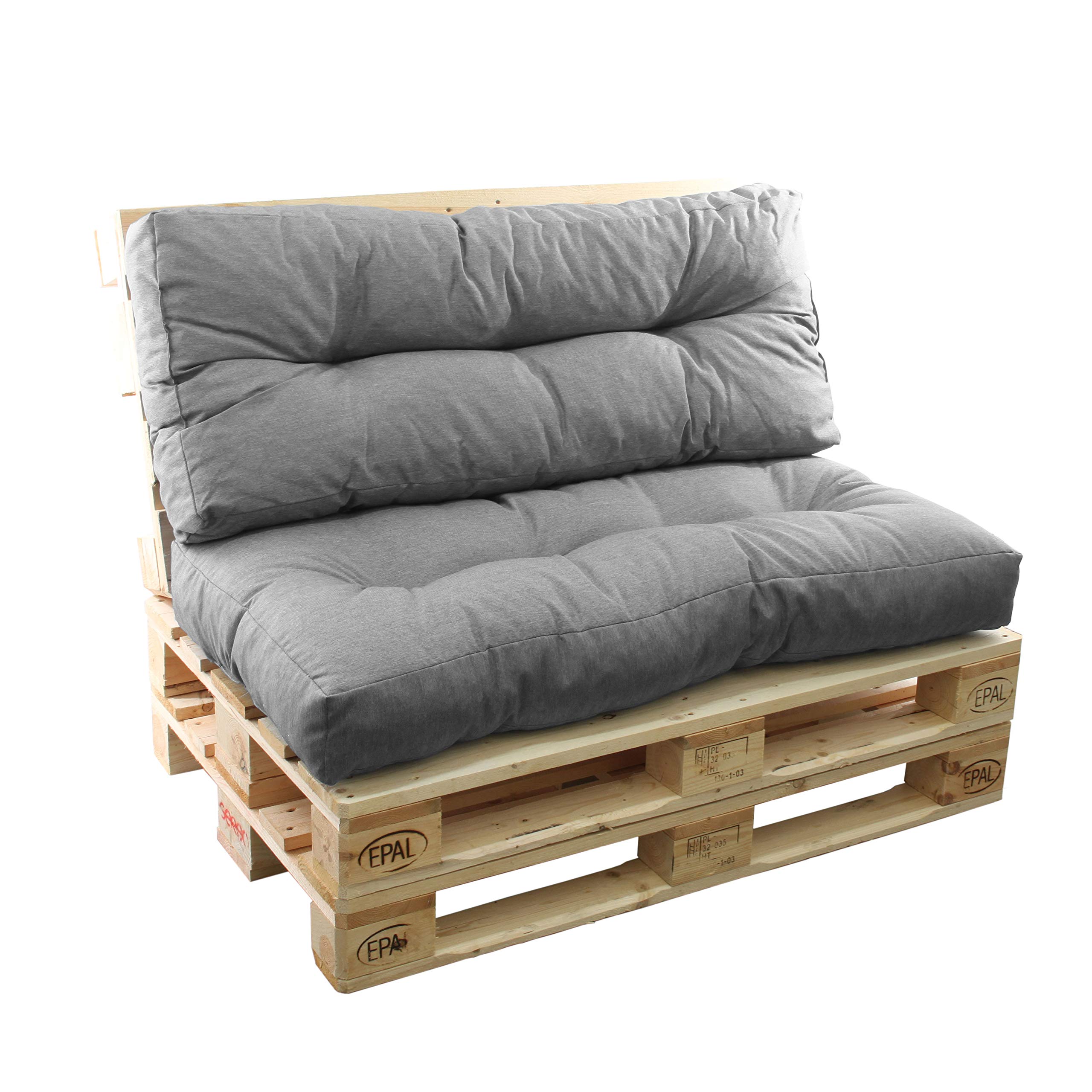 GERSO Palettenkissen-Set 120x60 Cm Sitz + 120x40 Cm Rückenlehne – Wasserdicht & Robust, In Blau Für Palettensofa