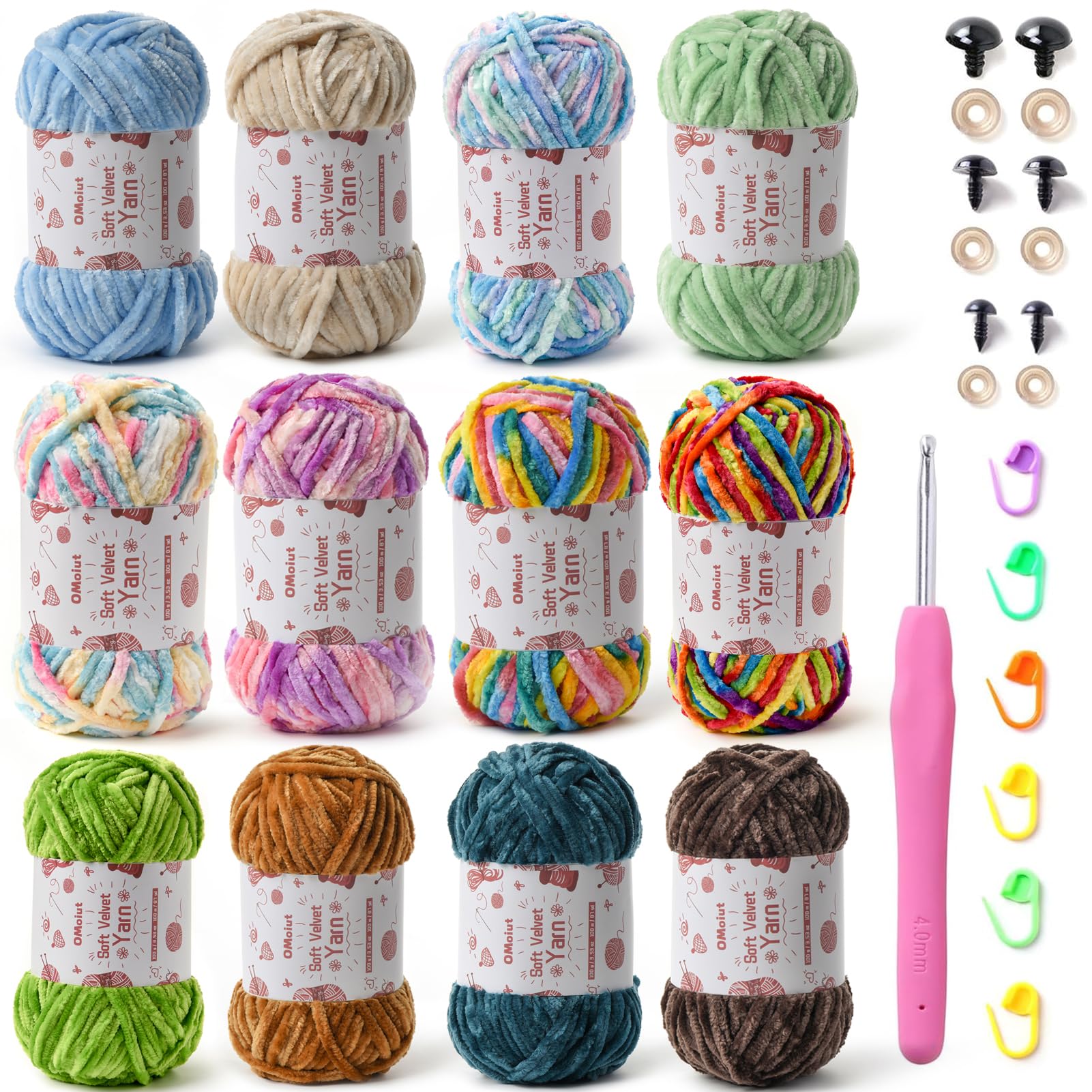 OMoiut Chenille Chunky Yarn Pack