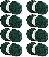 Vista 50 de Hombys Hilo de felpilla gruesa verde salvia para tejer a ganchillo y tejer, hilo grueso y esponjoso súper voluminoso para tejer a mano manta, hilo