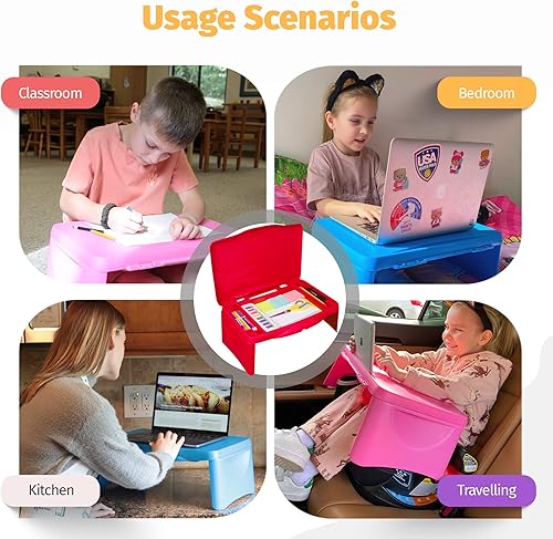 Miniatura 6 de Aerolife - Escritorio plegable para regazo, mesa plegable para trabajo, estudio, juegos, artes, manualidades, escuela - Bandeja plegable para laptop