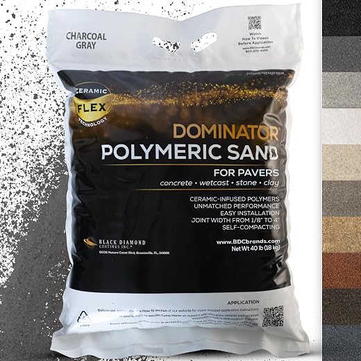 40 Pound Charcoal Gray DOMINATOR Polymeric Sand with Revolutionary Ceramic Flex Technology for Stabilizing Paver Joints/Ga...