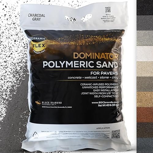 Miniatura 10 de Arena polimérica DOMINATOR gris carbón de 10 libras con revolucionaria tecnología Ceramic Flex para estabilizar juntas/huecos de adoquines, 1/8