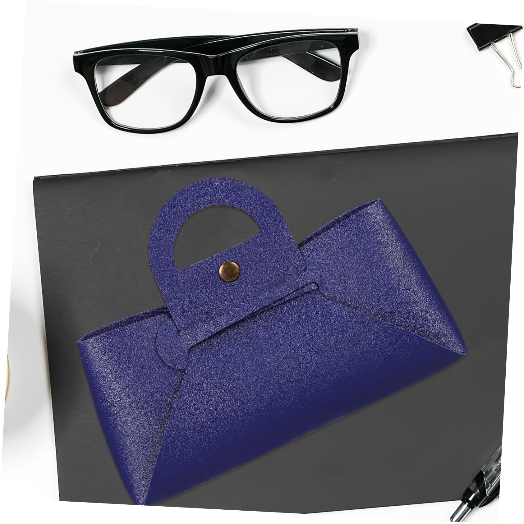 Gatuida Set 4 Pezzi Custodie per Occhiali in Pu Leggero con Manico, Organizer per Occhiali da Sole da Vista con Ampio Spazio per Festa Estiva e Viaggi
