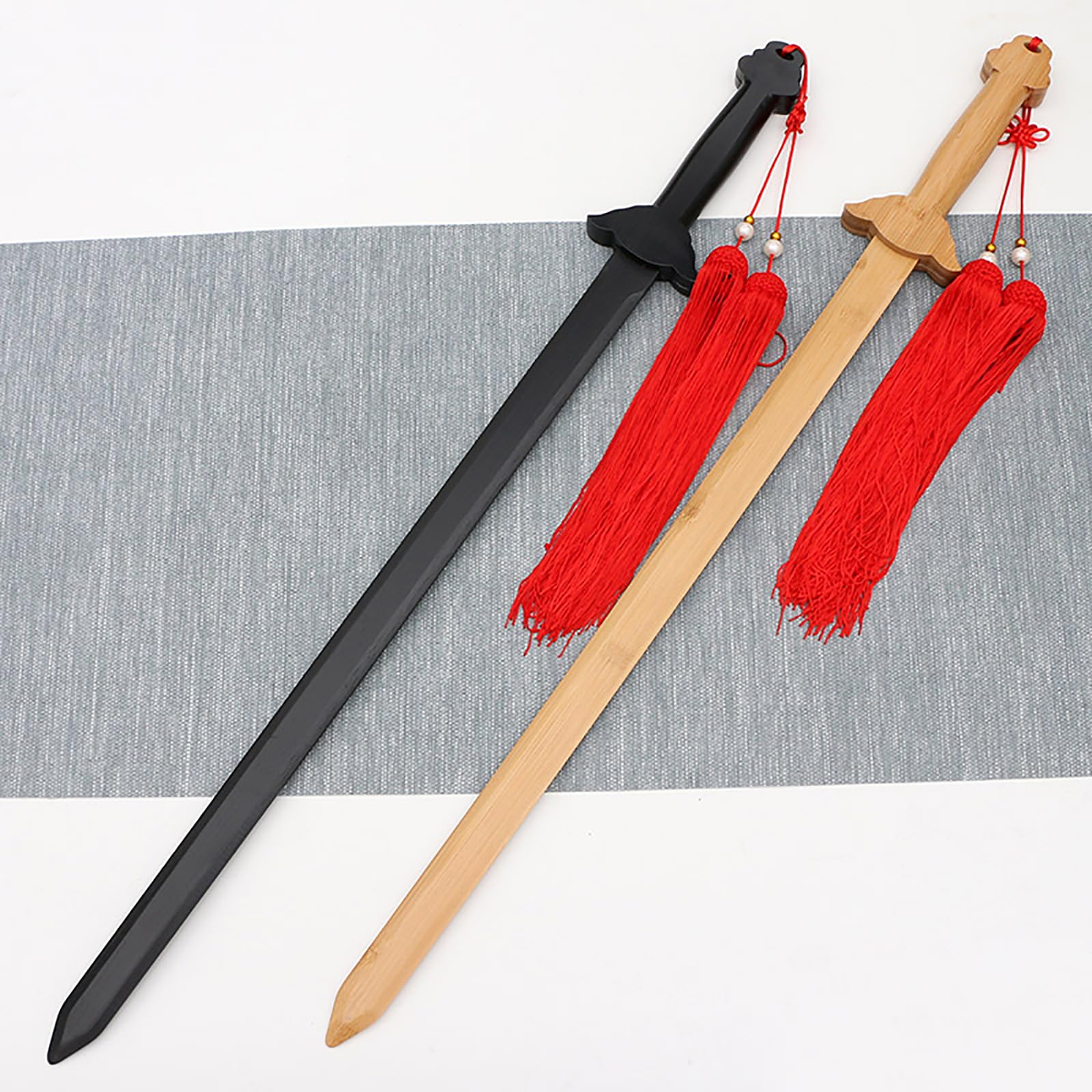 (85 cm,90 cm,97 cm,101 cm) Épées de Tai Chi en bois,fabriquées en bambou naturel,accessoires de performance d'arts martiaux,épée en bois faite à la main,aide à la formation pour la pratique du Tai Chi