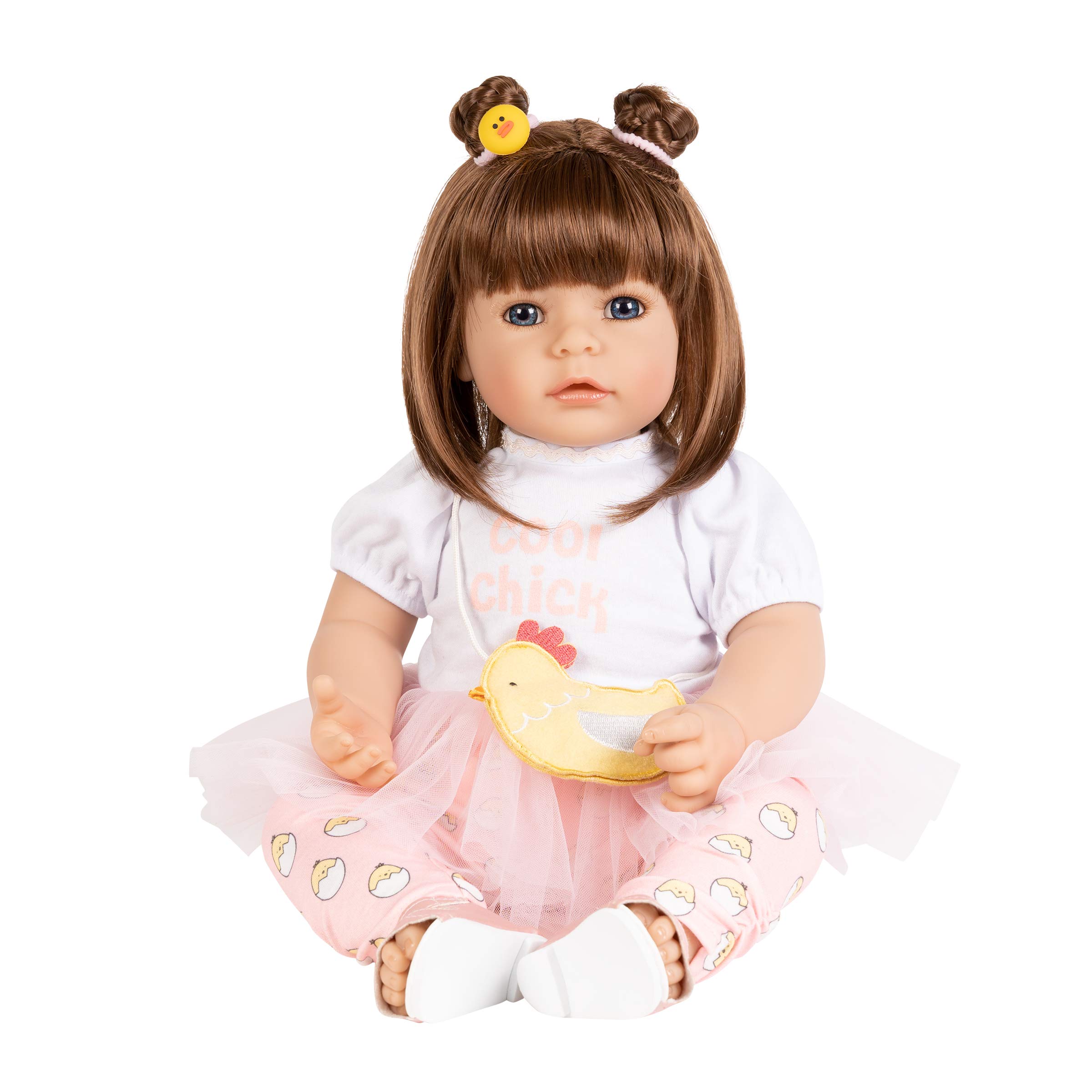 Adora Toddler Time Babies, 20" Premium Doll with Hand Painted Eyelashes and Face, Fresh Baby Powder Scent and Removable Clothing, Birthday Gift For Ages 6+ - Spring Chick