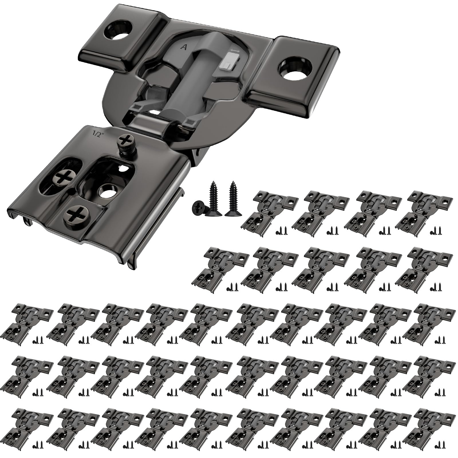 Mousike Soft Close Hinges - 40 Pack for Kitchen Cabinets -1