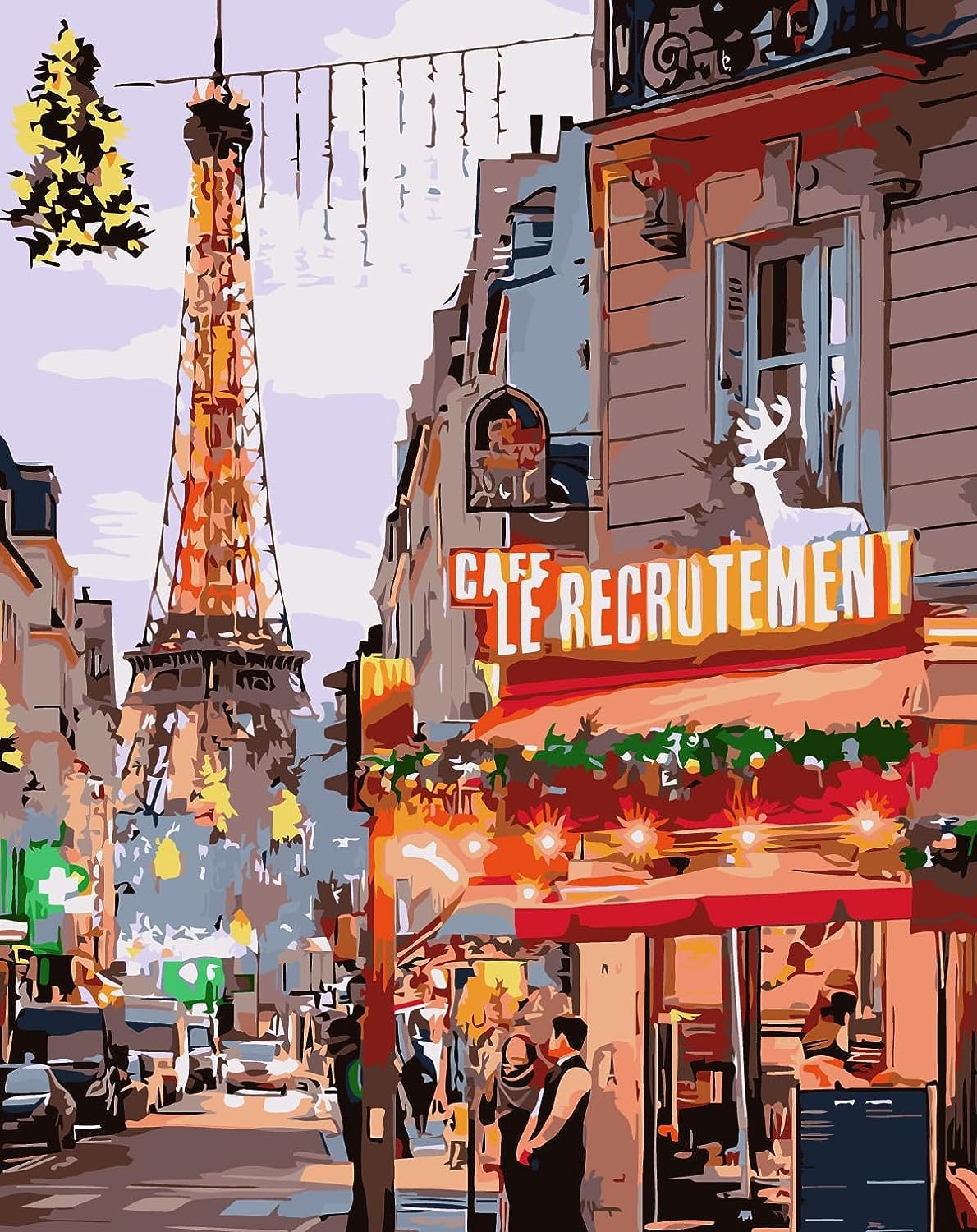 Kit De Pintar Por Números Para Adultos Y Niños - Lienzo 40x50 Cm, París Street View, Incluye Kit De Pintar Por Números Para Adultos Y Niños - Lienzo 40x50 Cm, París Street View, Incluye