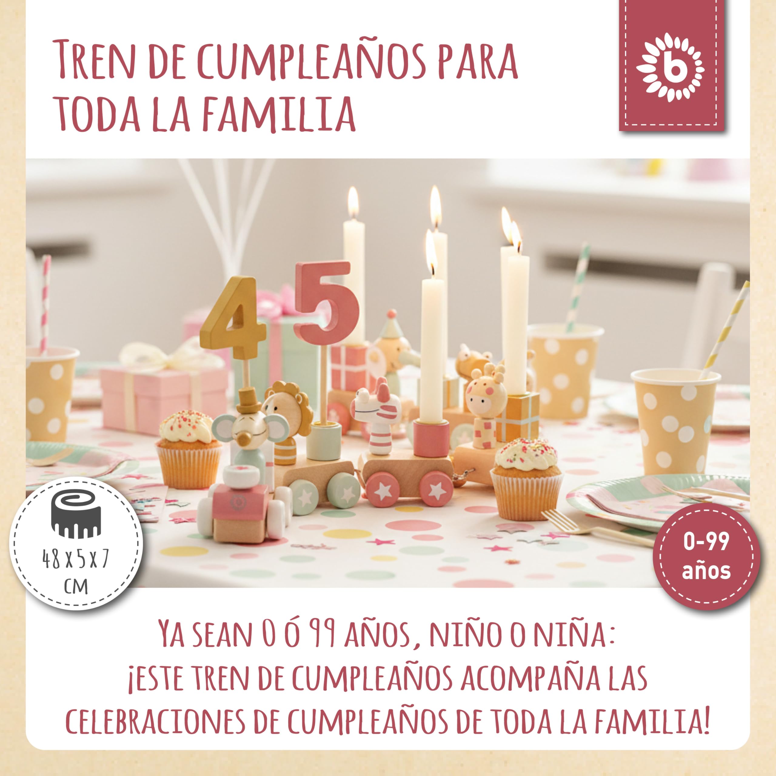 Bieco Tren de Madera con Locomotora Numerada para Niños