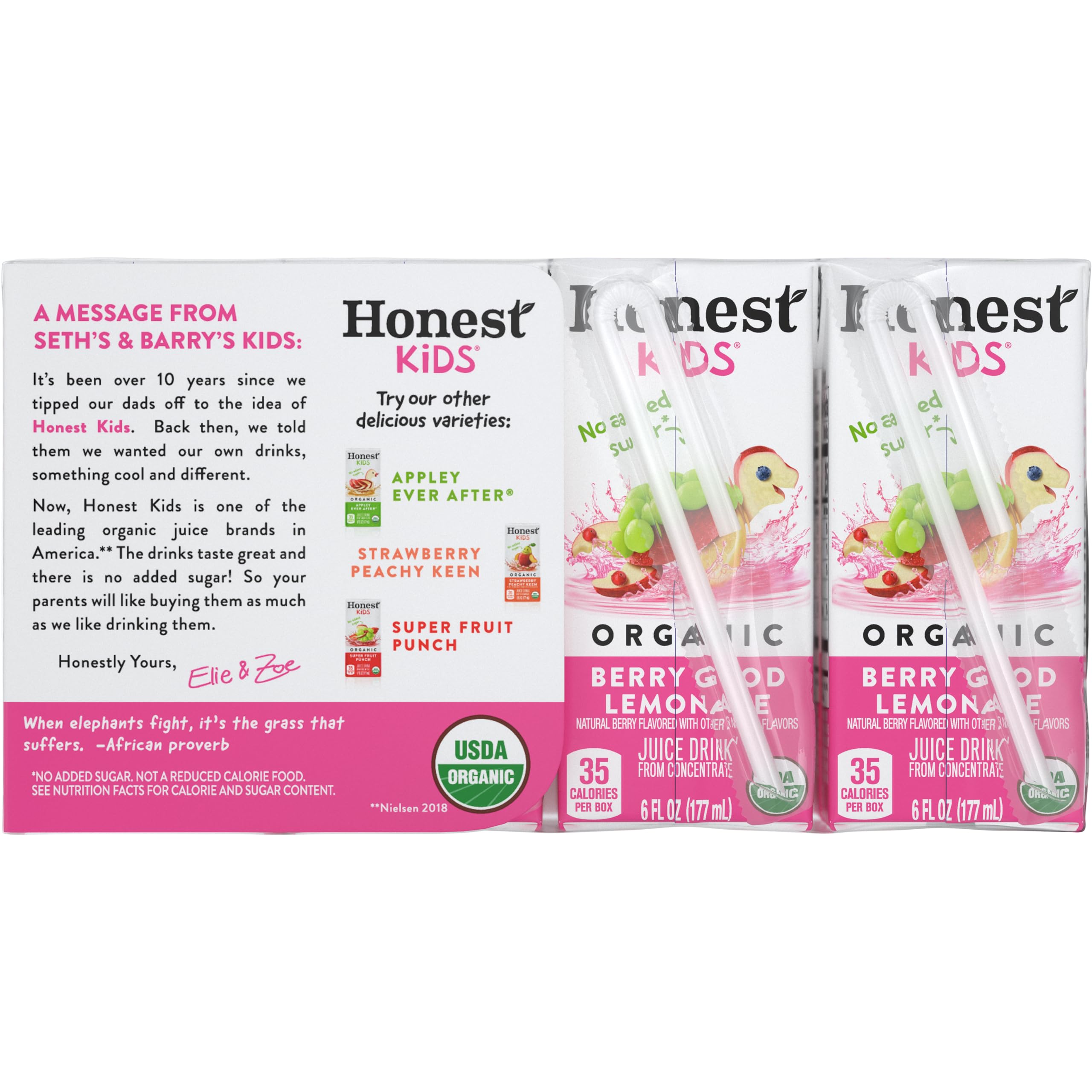 Honest Kids Organic Berry Good Lemonade, 8 boxes, 6 fz ea