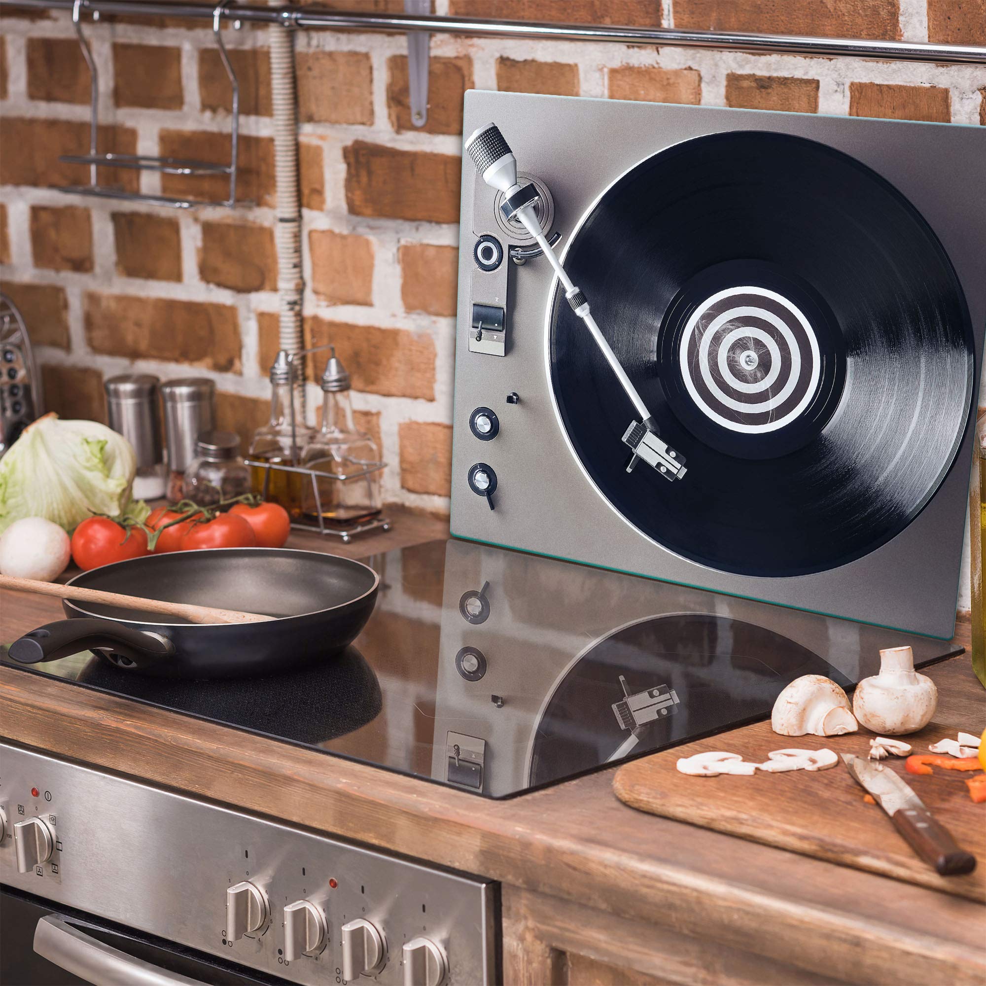 TMK - Placa protectora de vitrocerámica 60 x 52 cm 1 pieza cocina eléctrica universal para inducción protección contra salpicaduras tabla de cortar de vidrio templado como decoración, vinilo